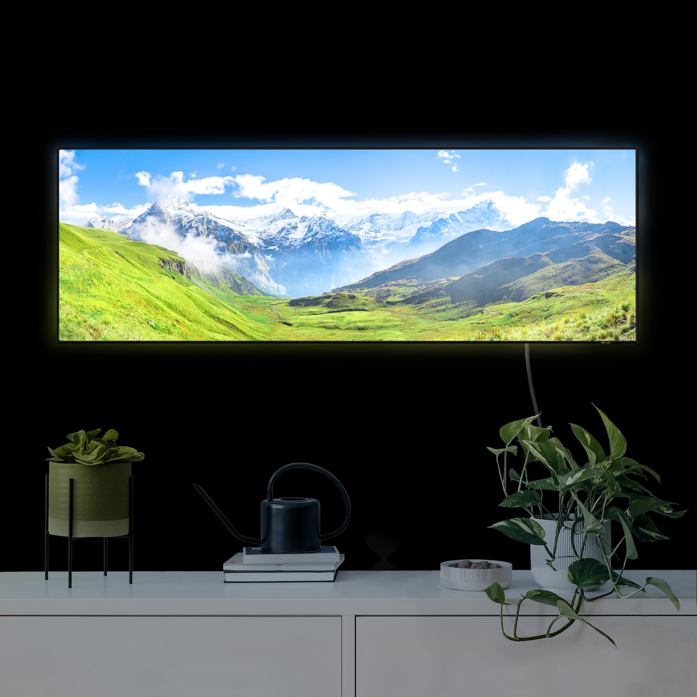 LED-Wechselbild Schweizer Alpenpanorama