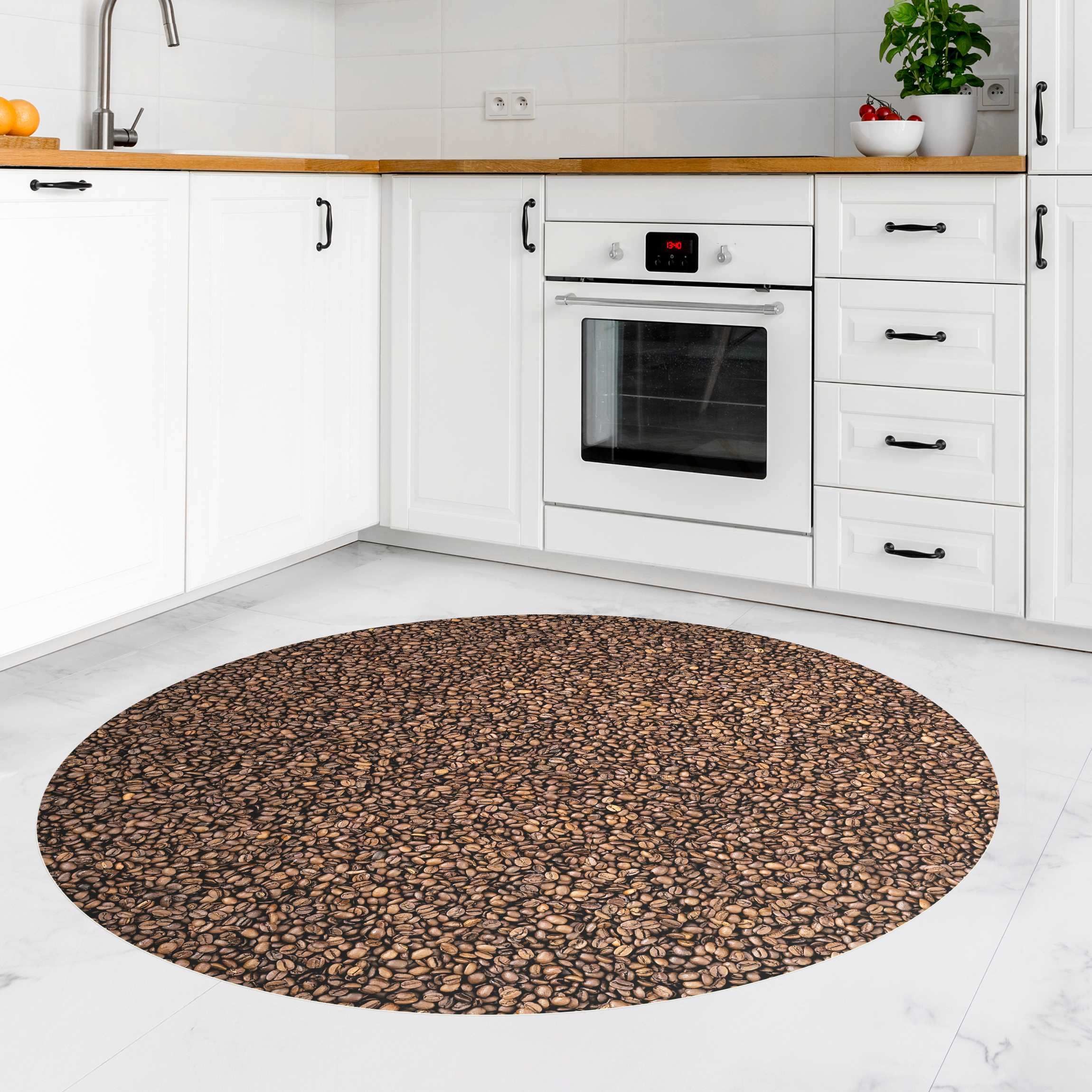 Runder Vinyl-Teppich Sea of Coffee