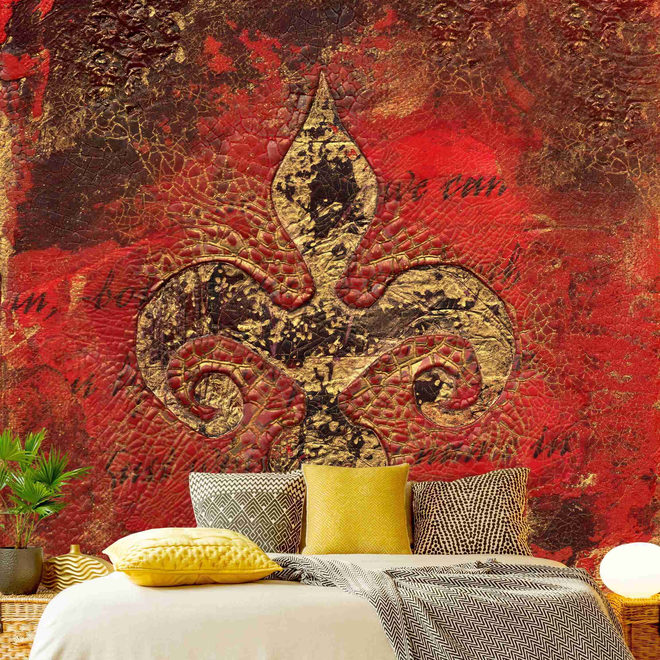 Mustertapete Secret in Patina