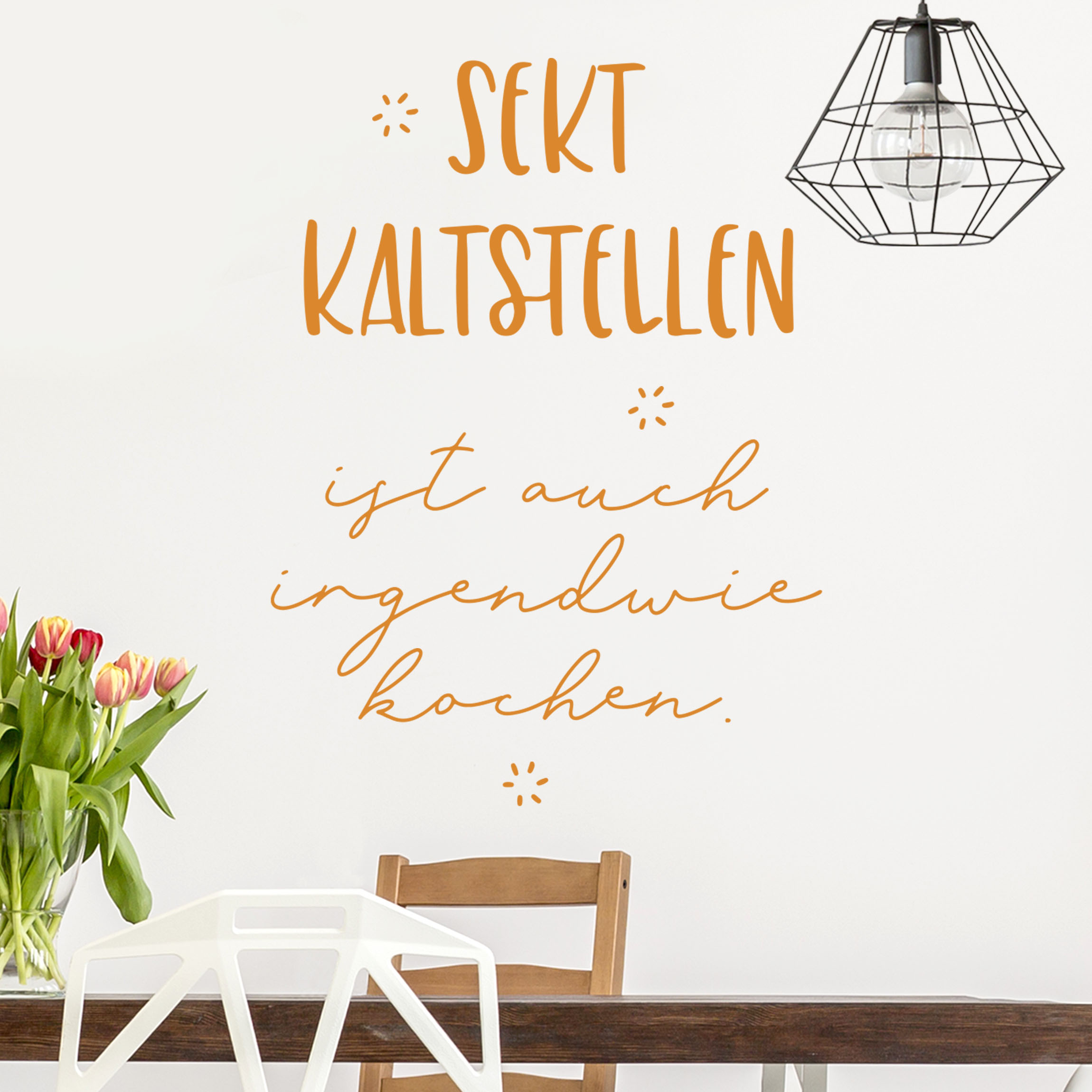 Wandtattoo Sekt kaltstellen