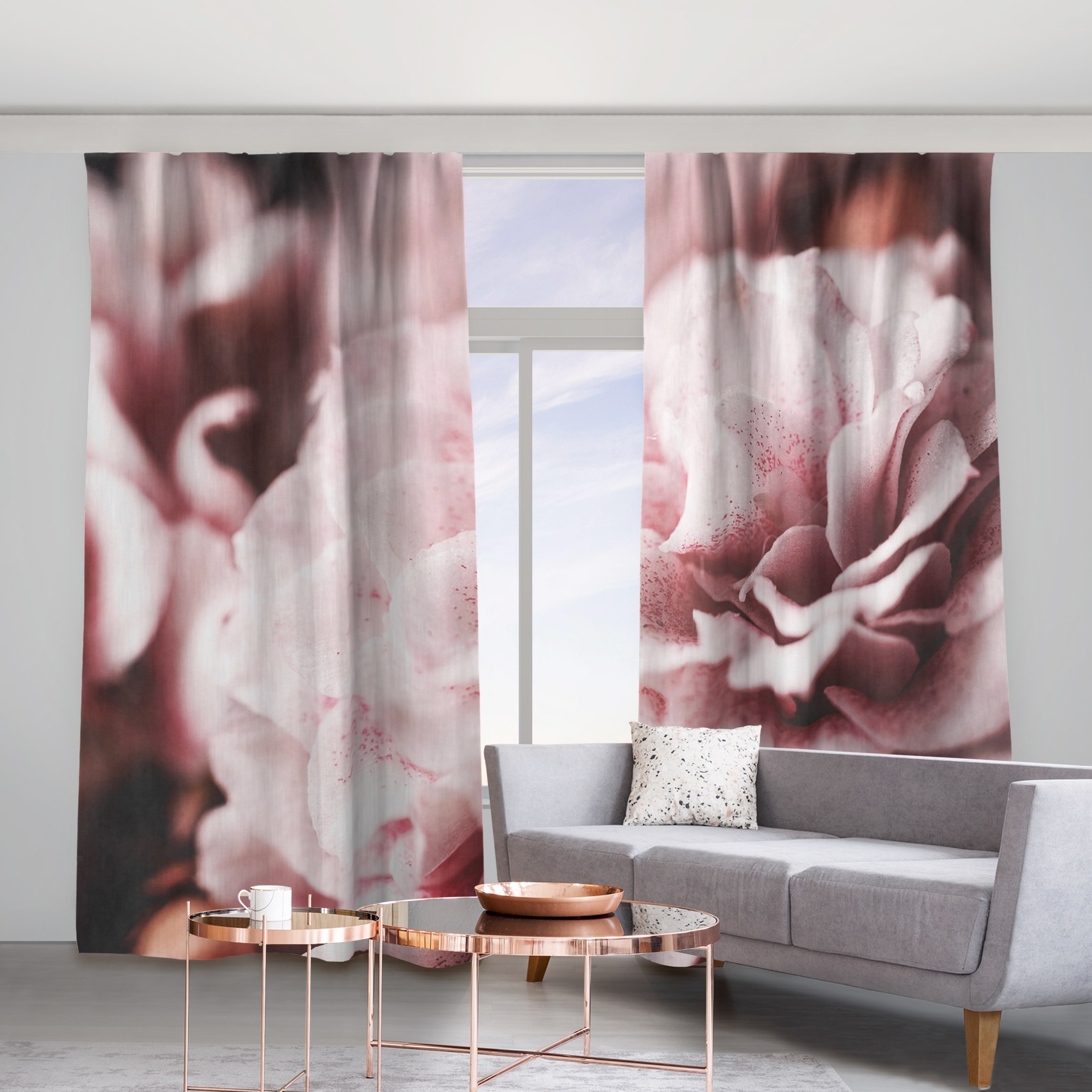 Vorhang Shabby Rosa Rose Pastell