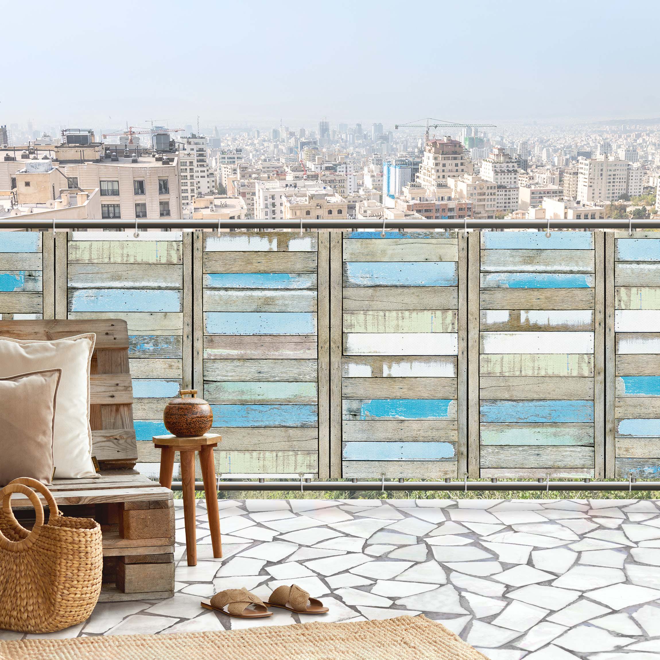 Balkon Sichtschutz Shelves of the Sea