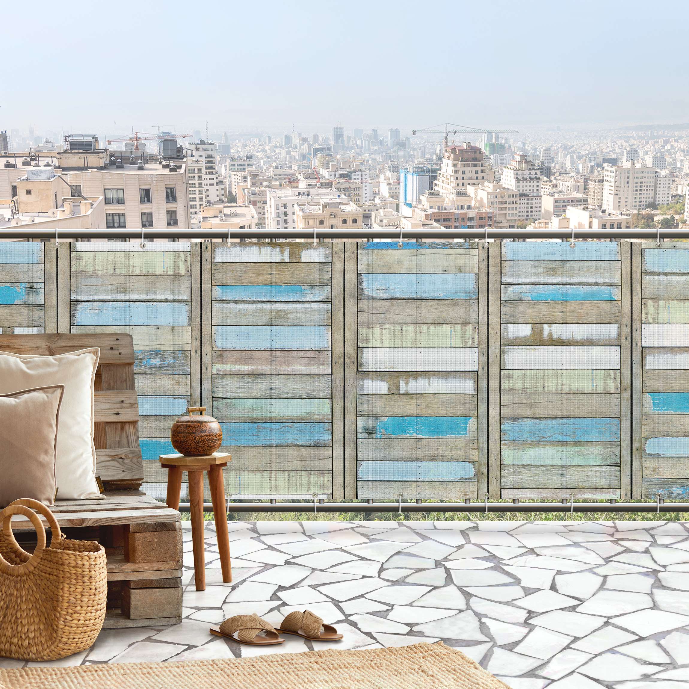 Balkon Sichtschutz Shelves of the Sea