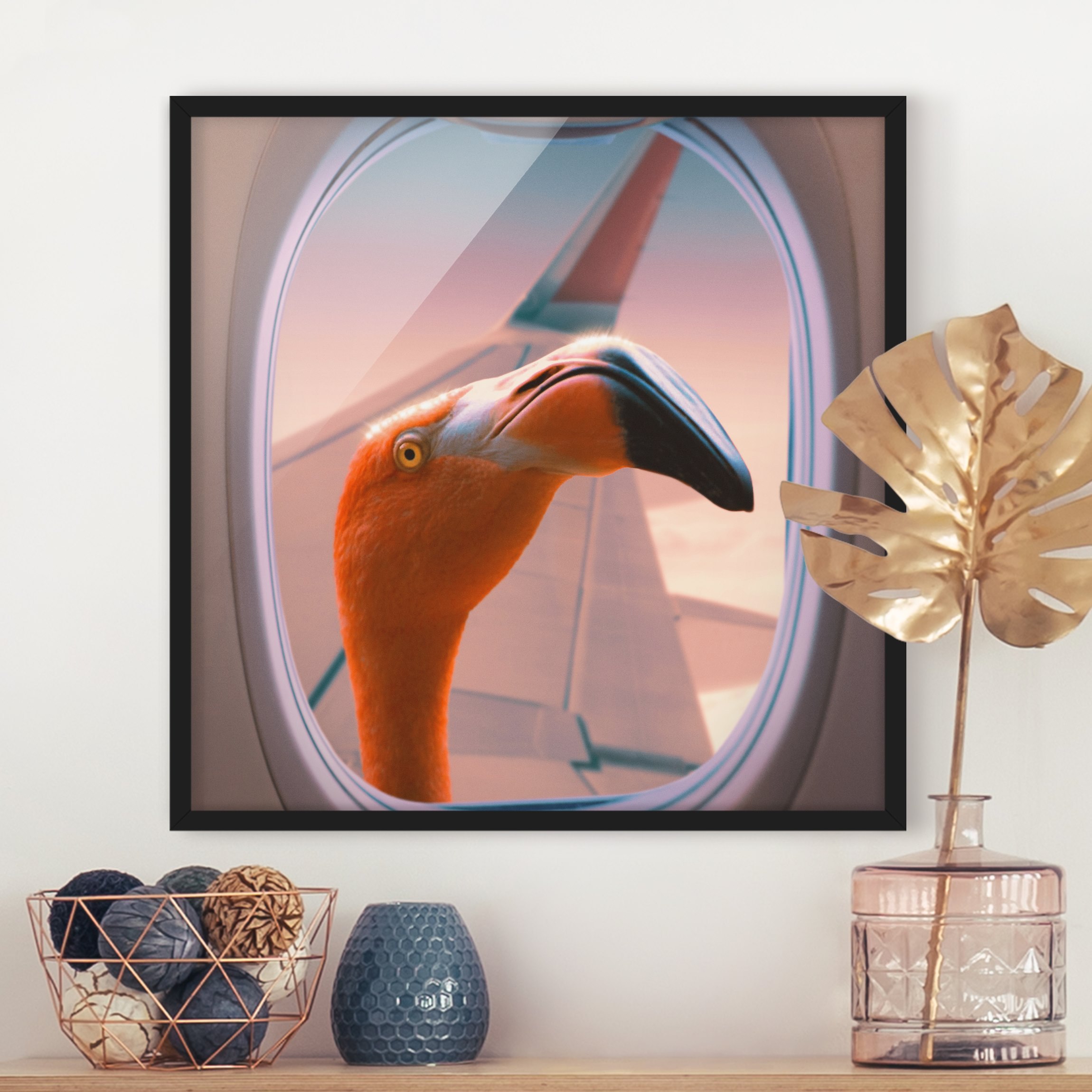 Bild mit Rahmen Sitzplatz am Fenster