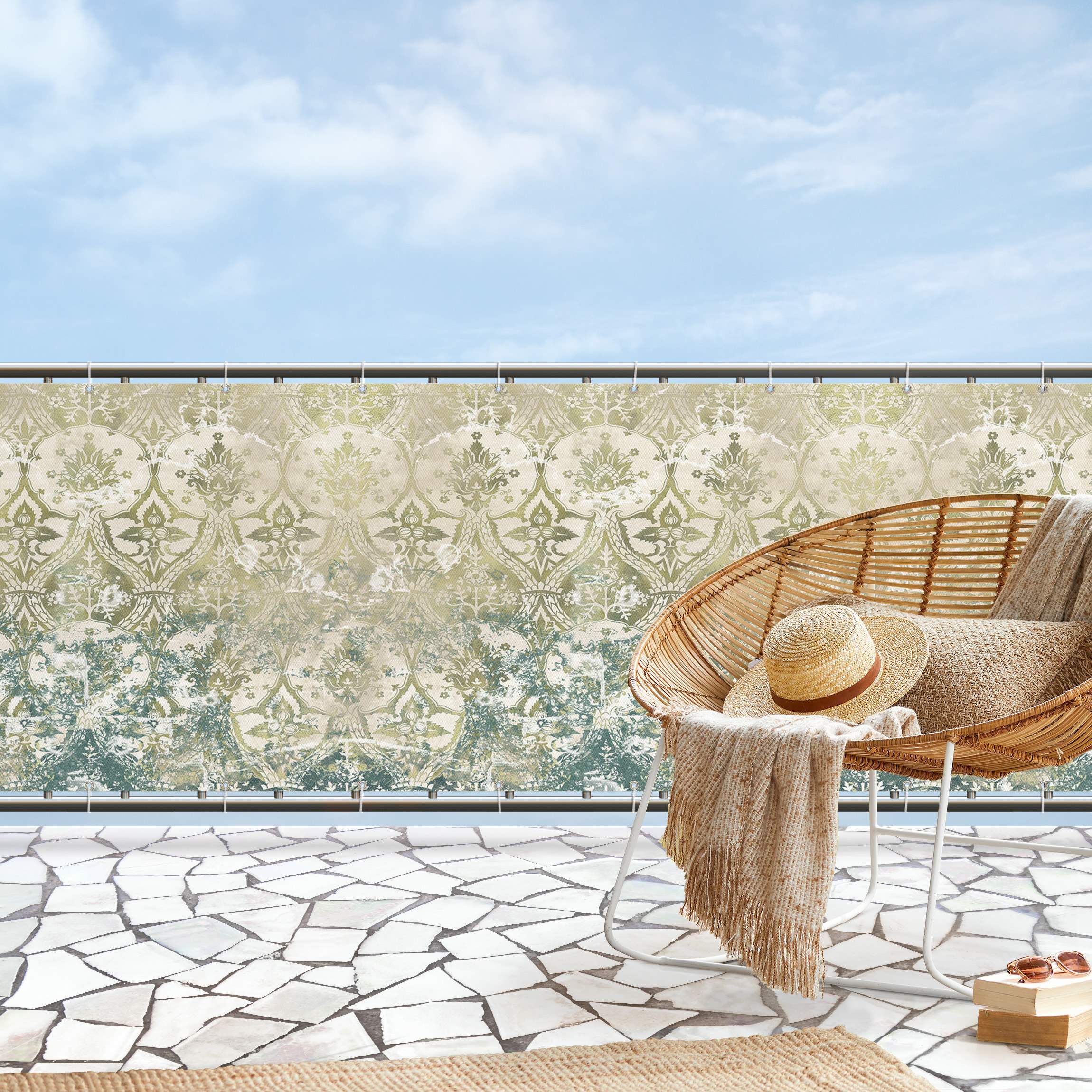 Balkon Sichtschutz Smaragdfarbener Barocktraum