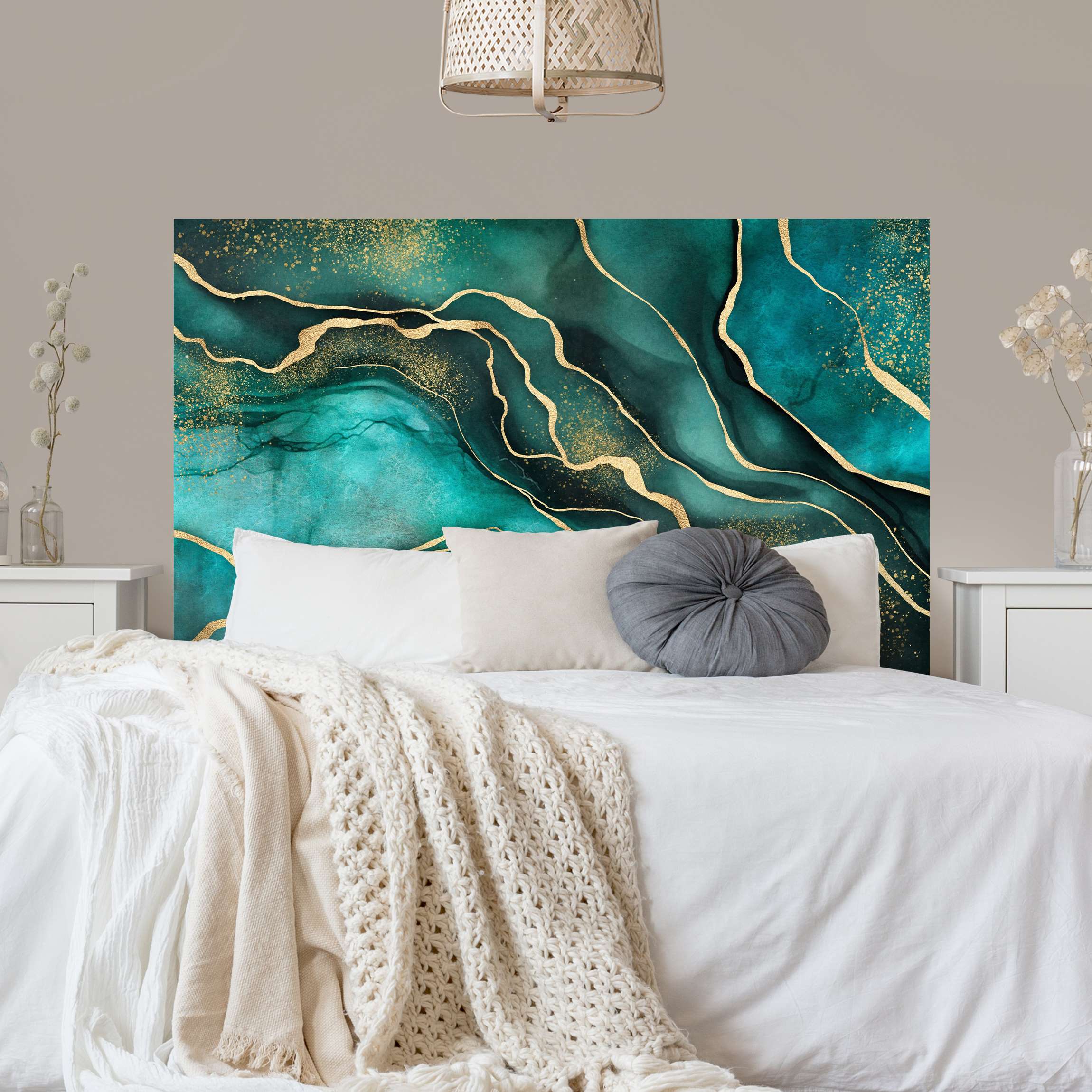 Kopfteil Bett Smaragdfarbener Marmor