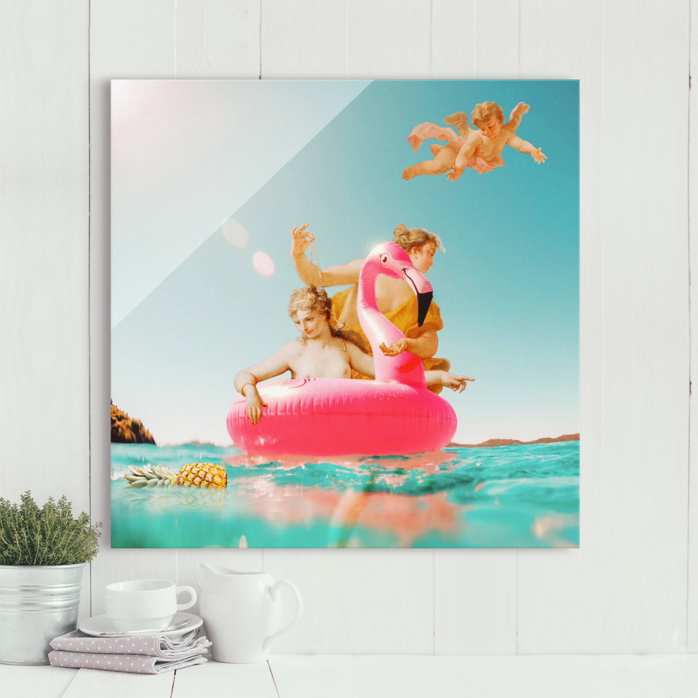 Glasbild Sommer Engel