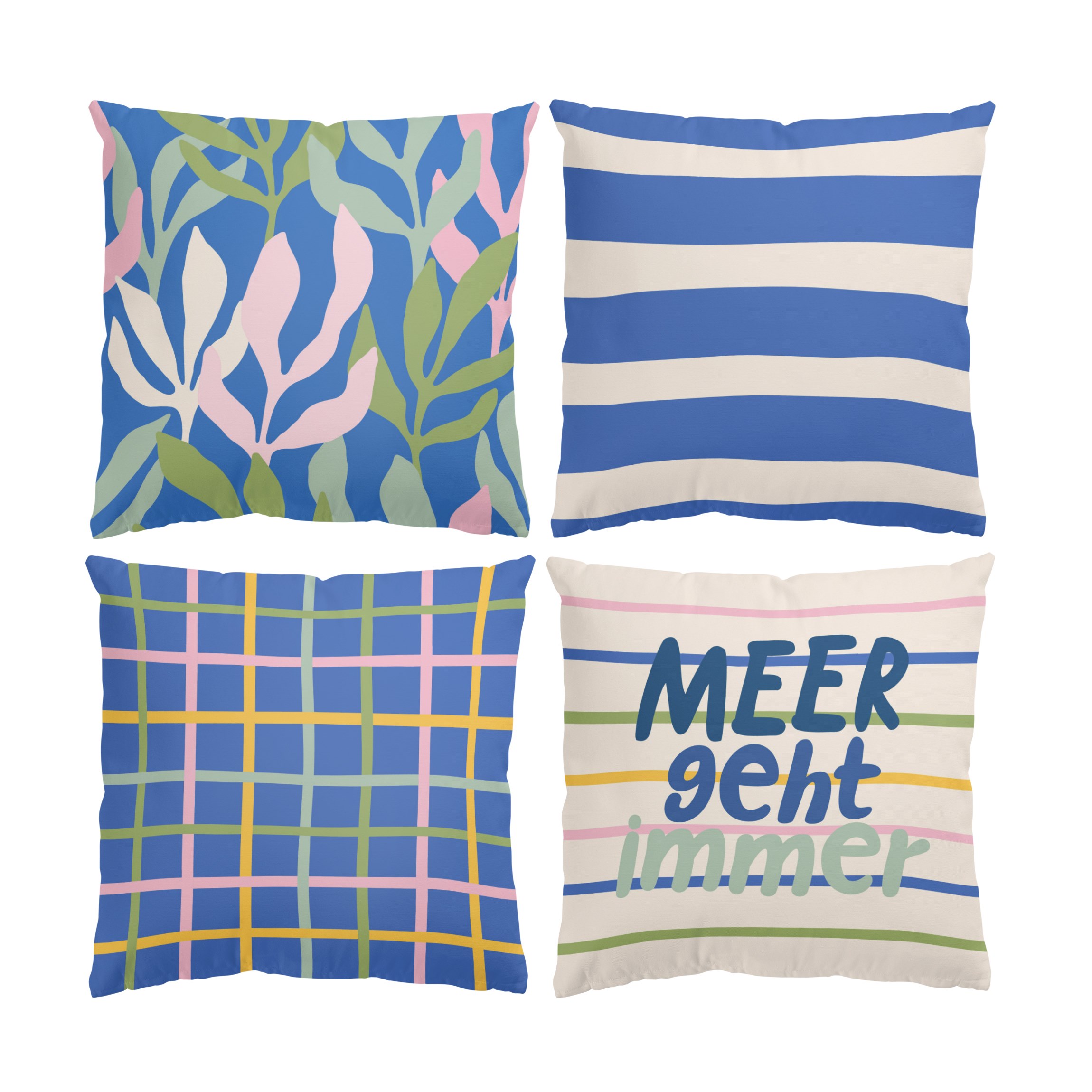 Dekokissen 4er Set Sommerurlaub Set I