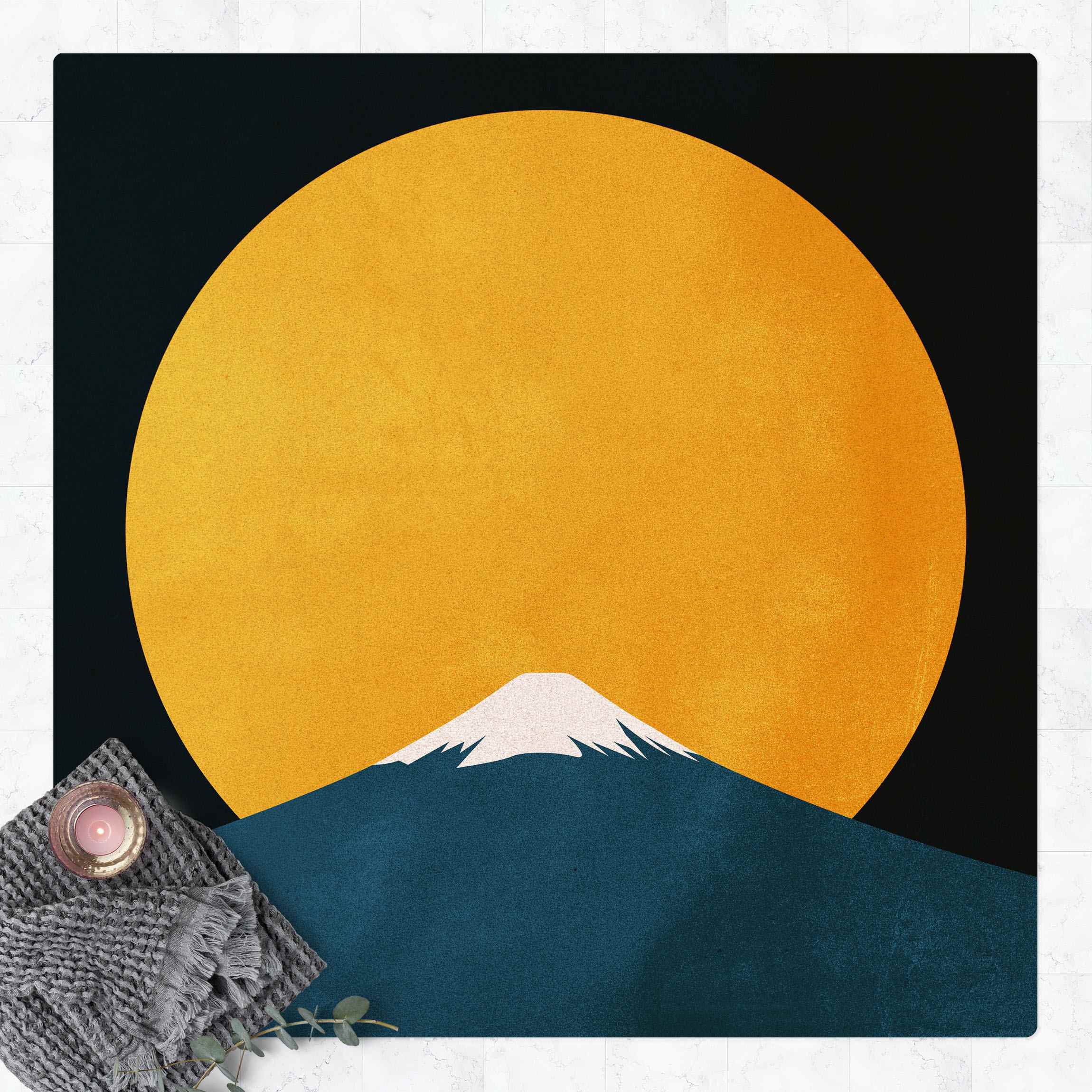 Kork-Teppich Sonne, Mond und Berge