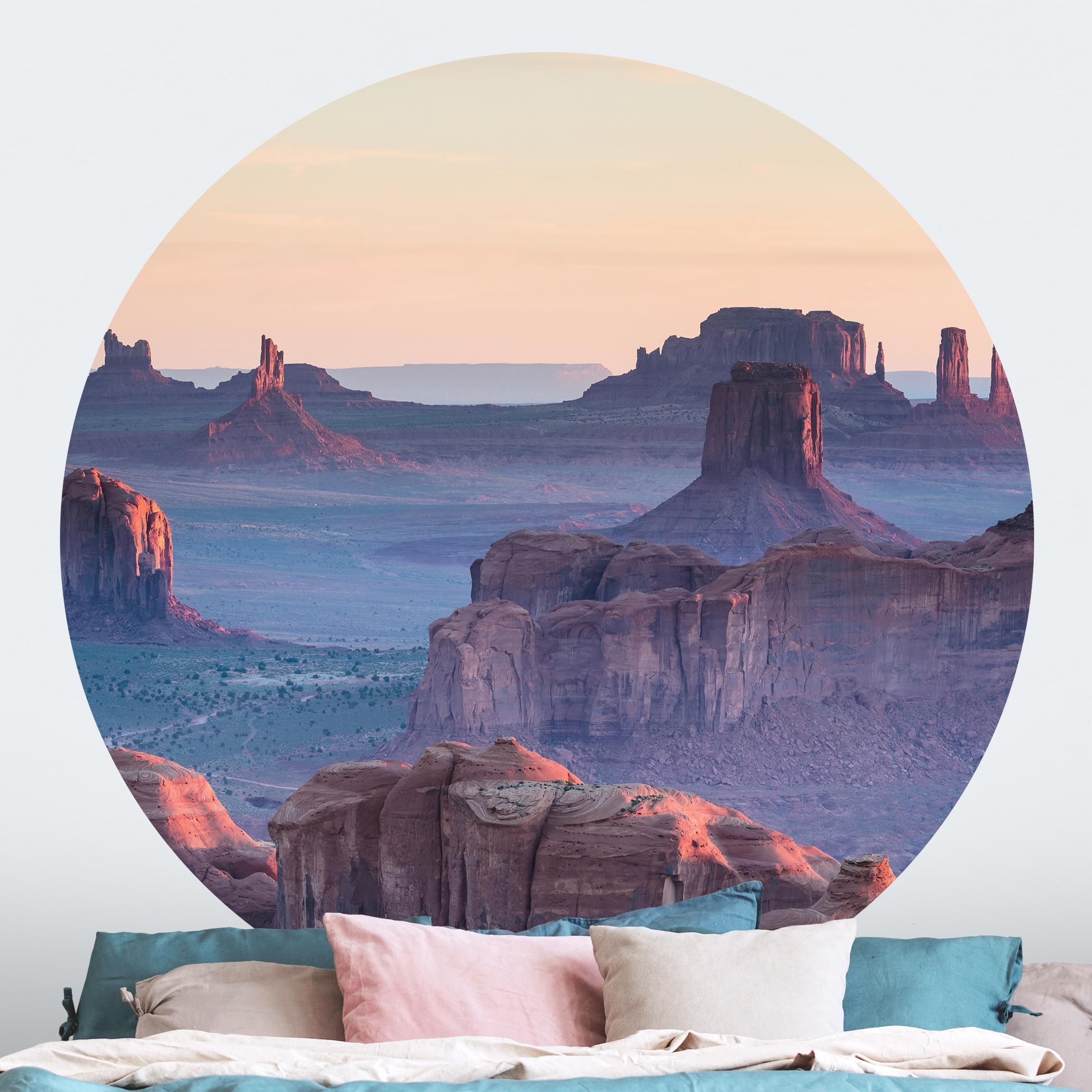 Runde Tapete selbstklebend Sonnenaufgang in Arizona