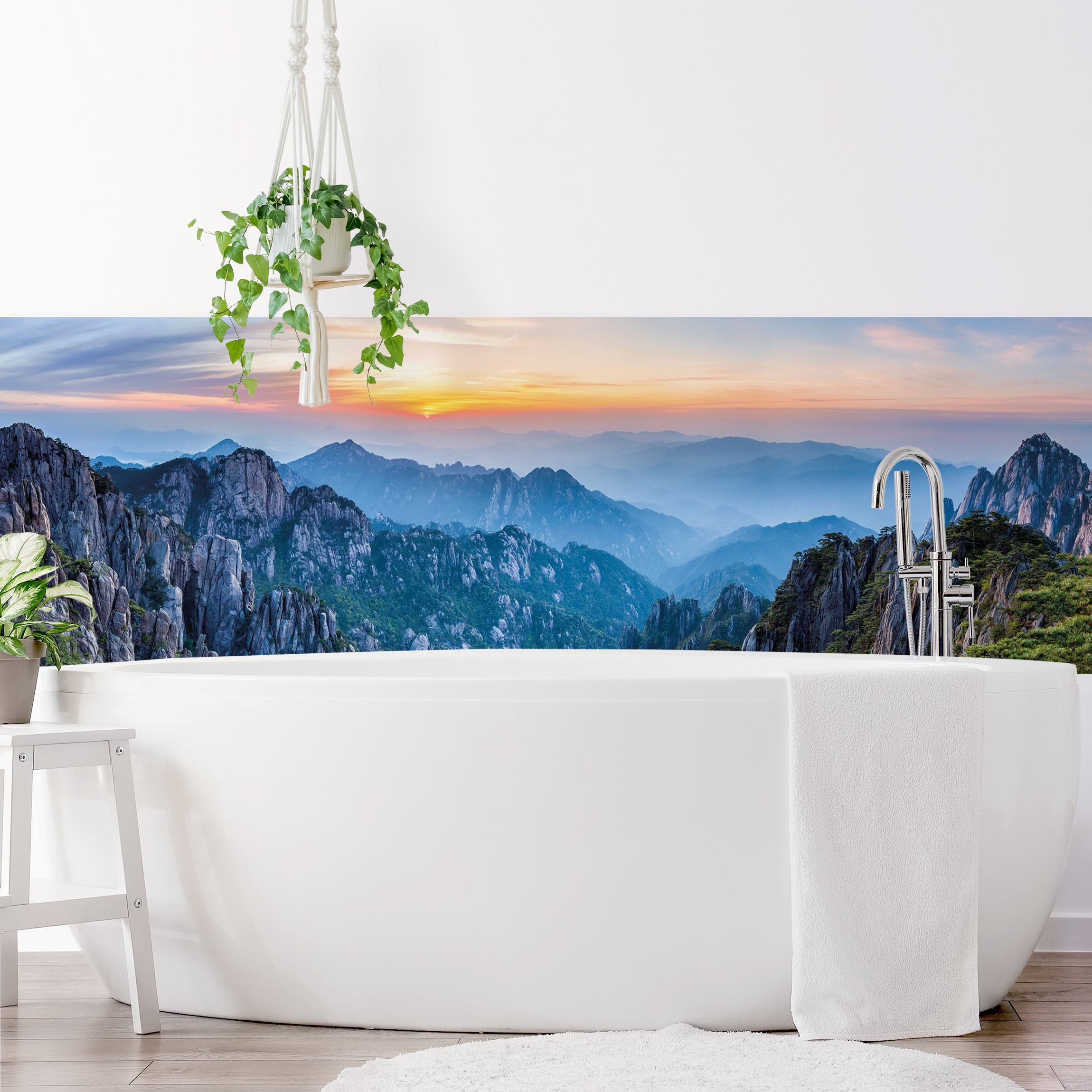 Wandverkleidung Bad Sonnenaufgang über dem Huangshan Gebirge