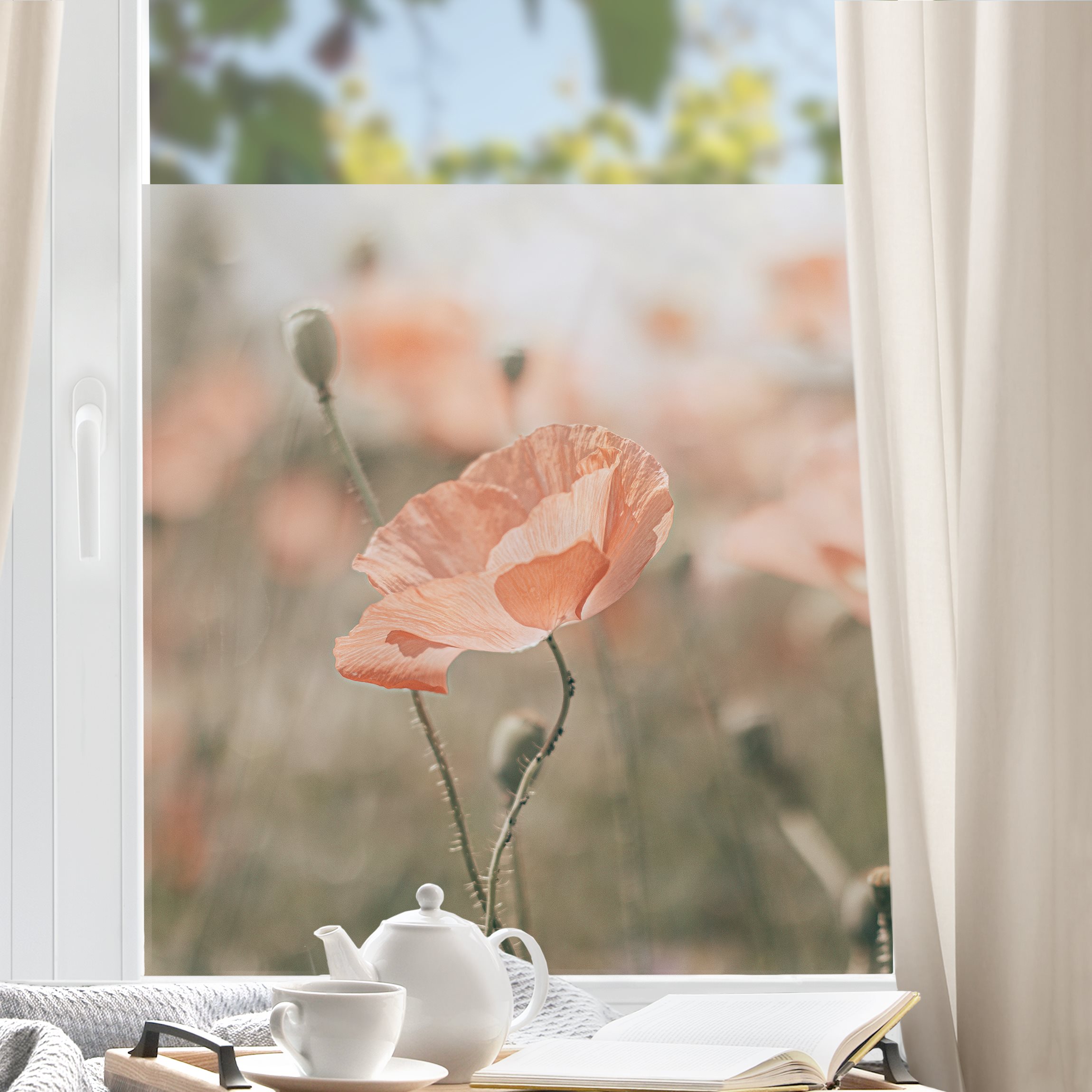 Fensterfolie Sonnengeküsste Mohnfelder