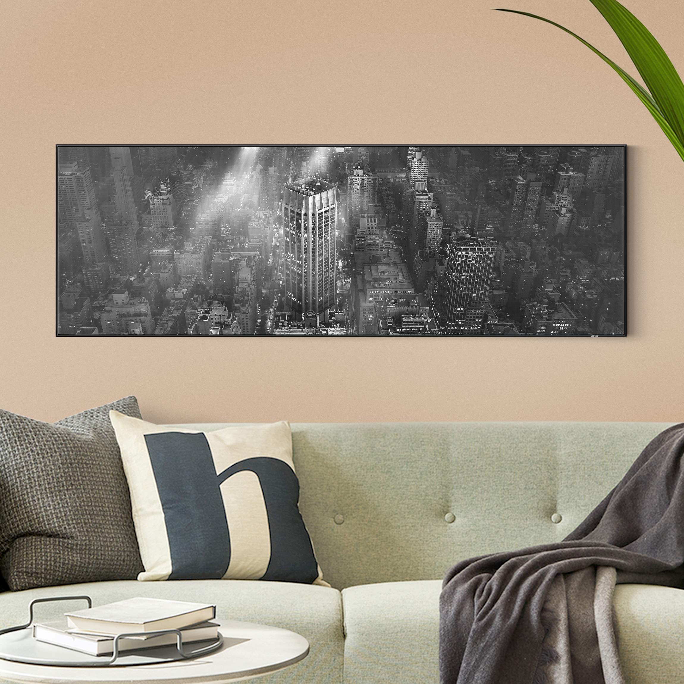 Wechselbild Sonnenlicht über New York City