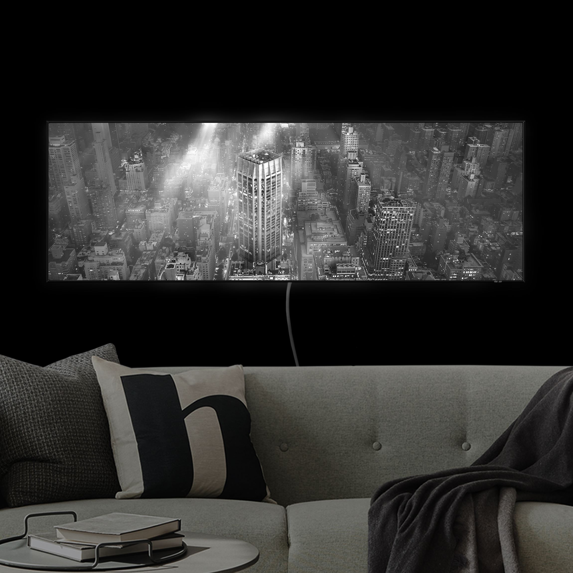 LED-Wechselbild Sonnenlicht über New York City