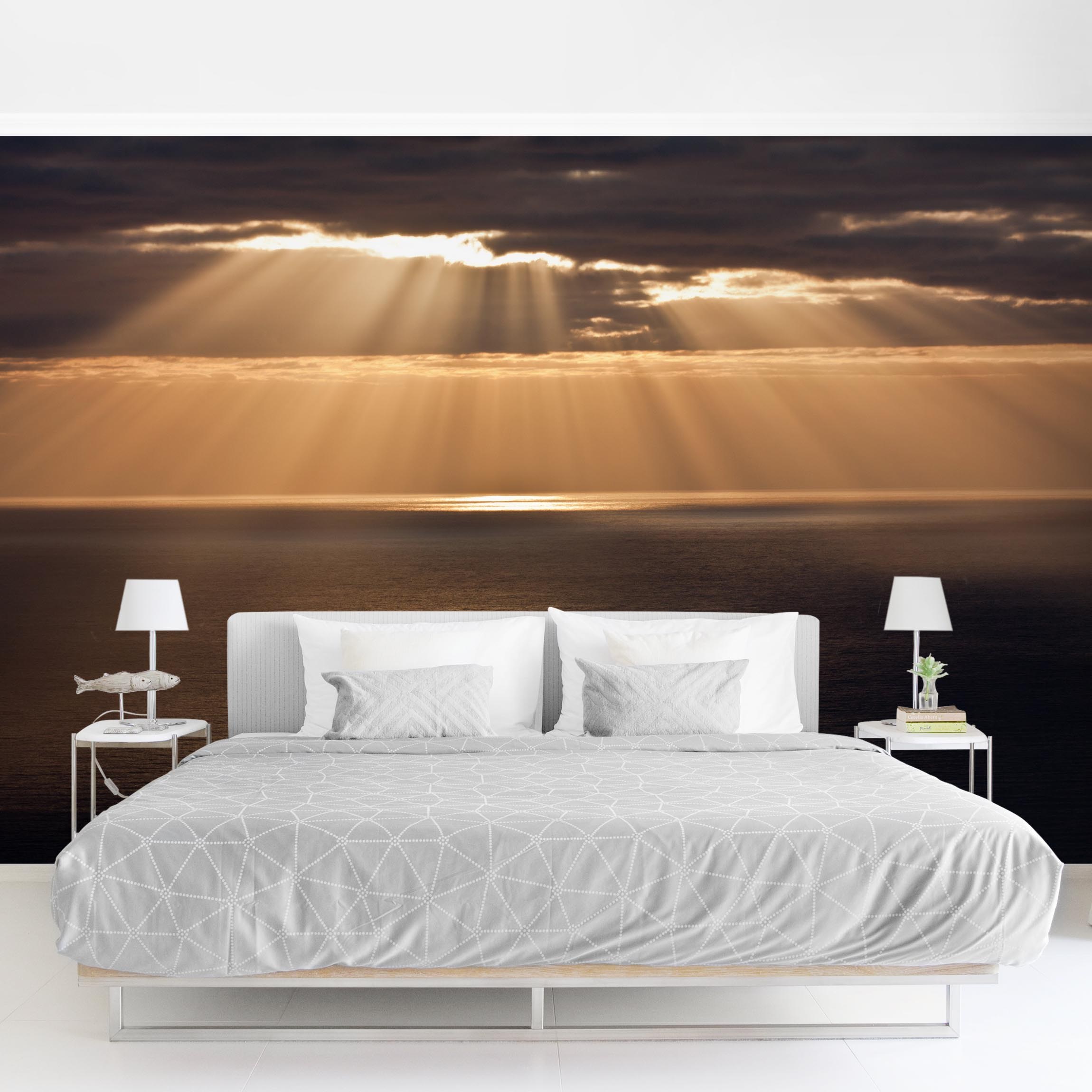 Fototapete Sonnenstrahlen über dem Meer