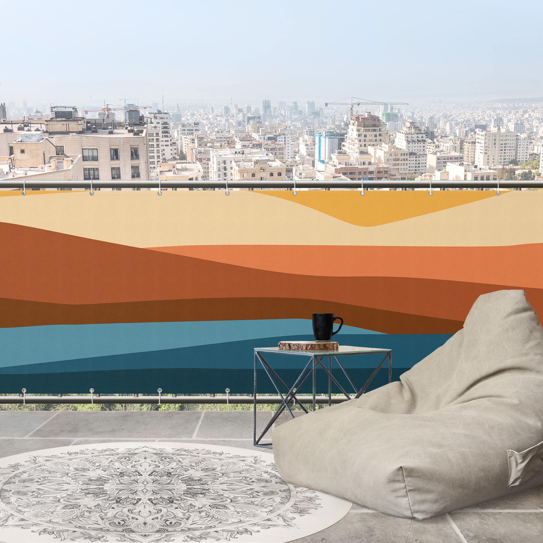 Balkon Sichtschutz Sonnenuntergang in der Wüste