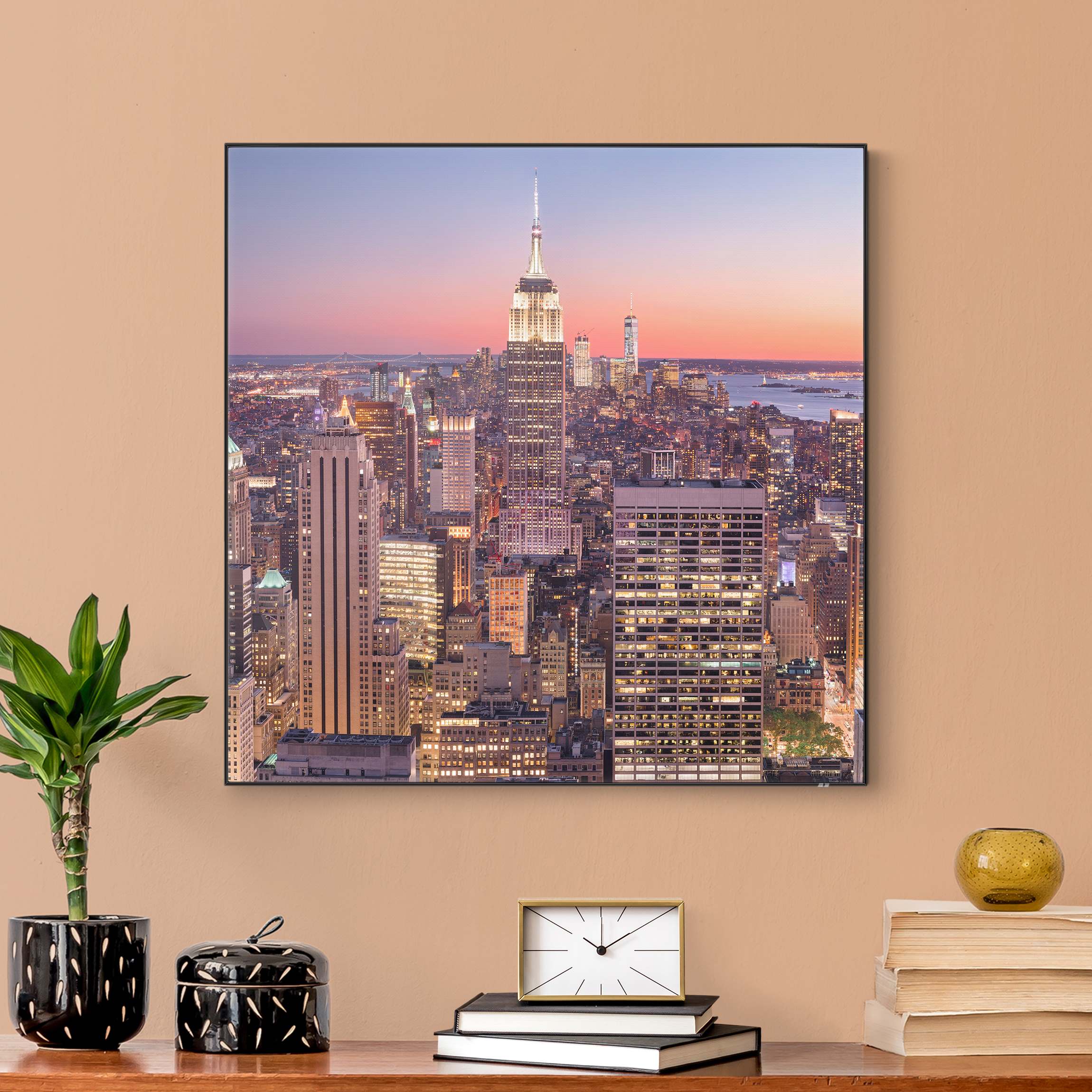 Wechselbild Sonnenuntergang Manhattan New York City