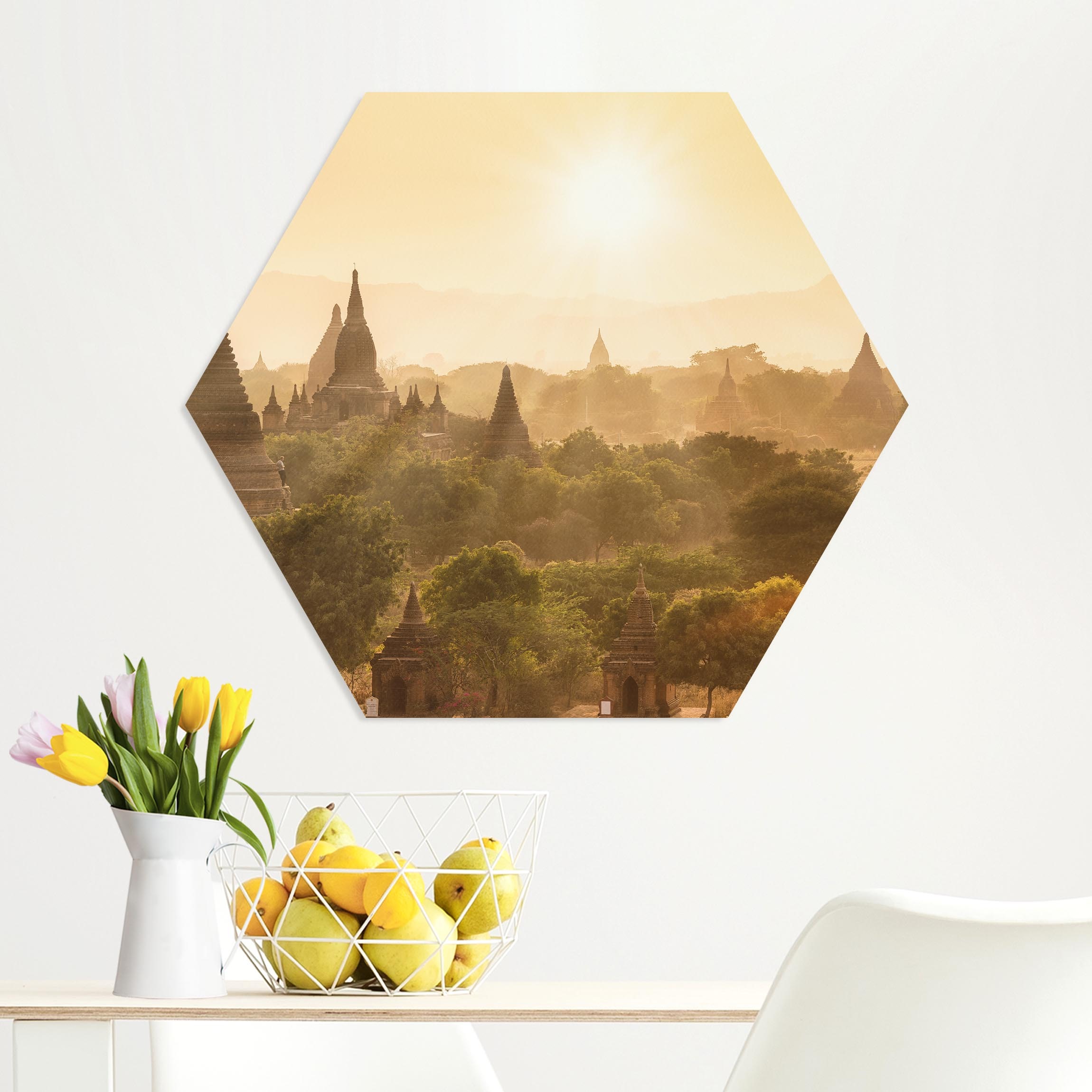 Hexagon-Forexbild Sonnenuntergang über Bagan