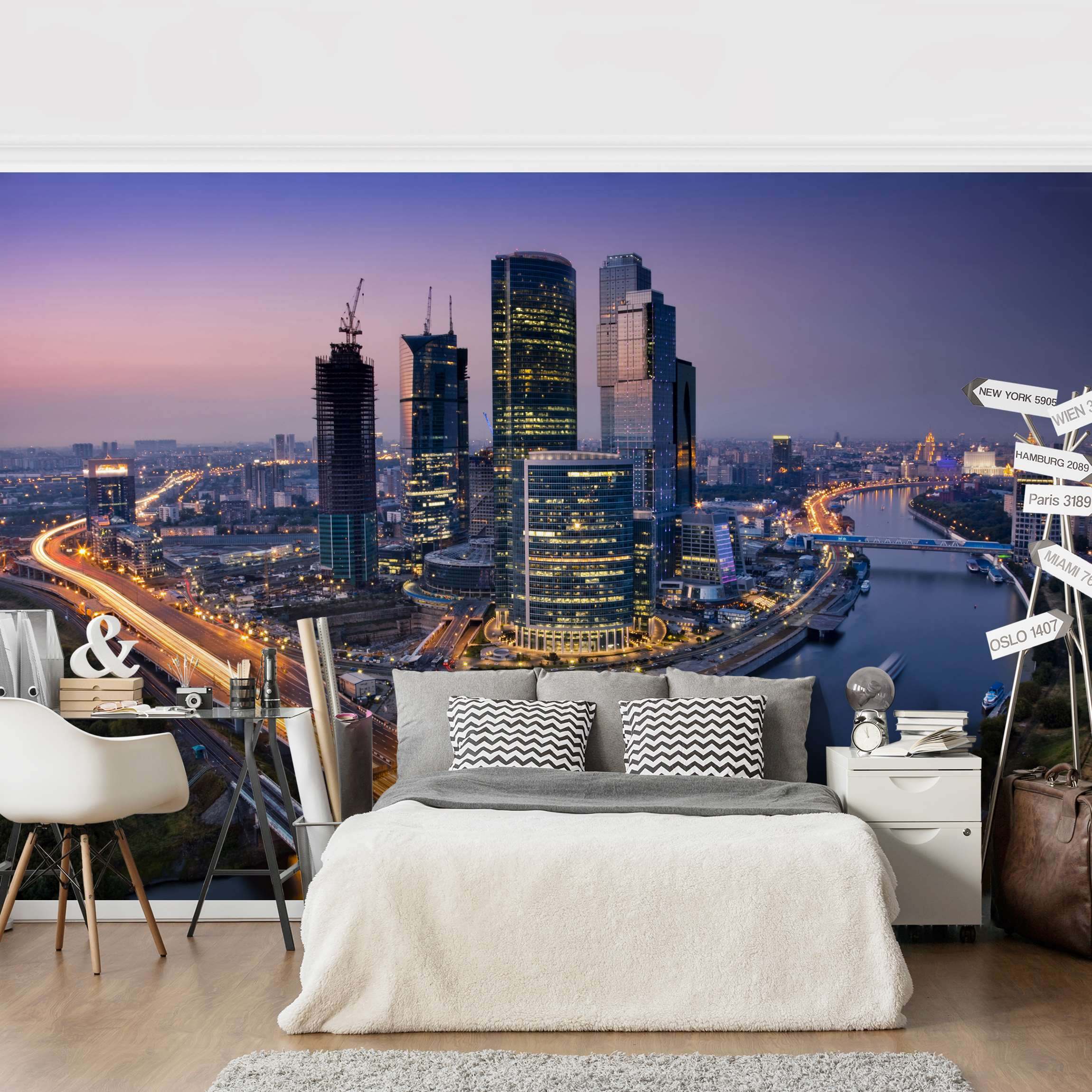 Fototapete Sonnenuntergang über Moskau