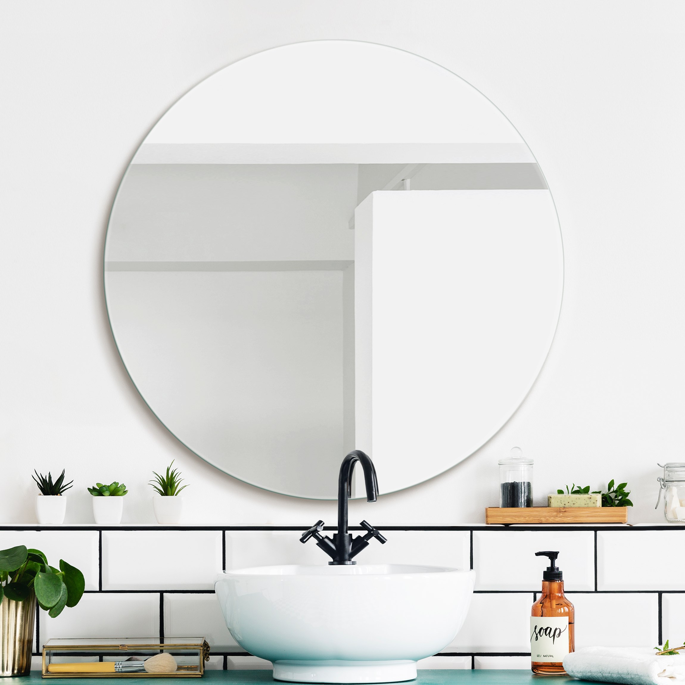 Spiegel Wandspiegel rahmenlos rund