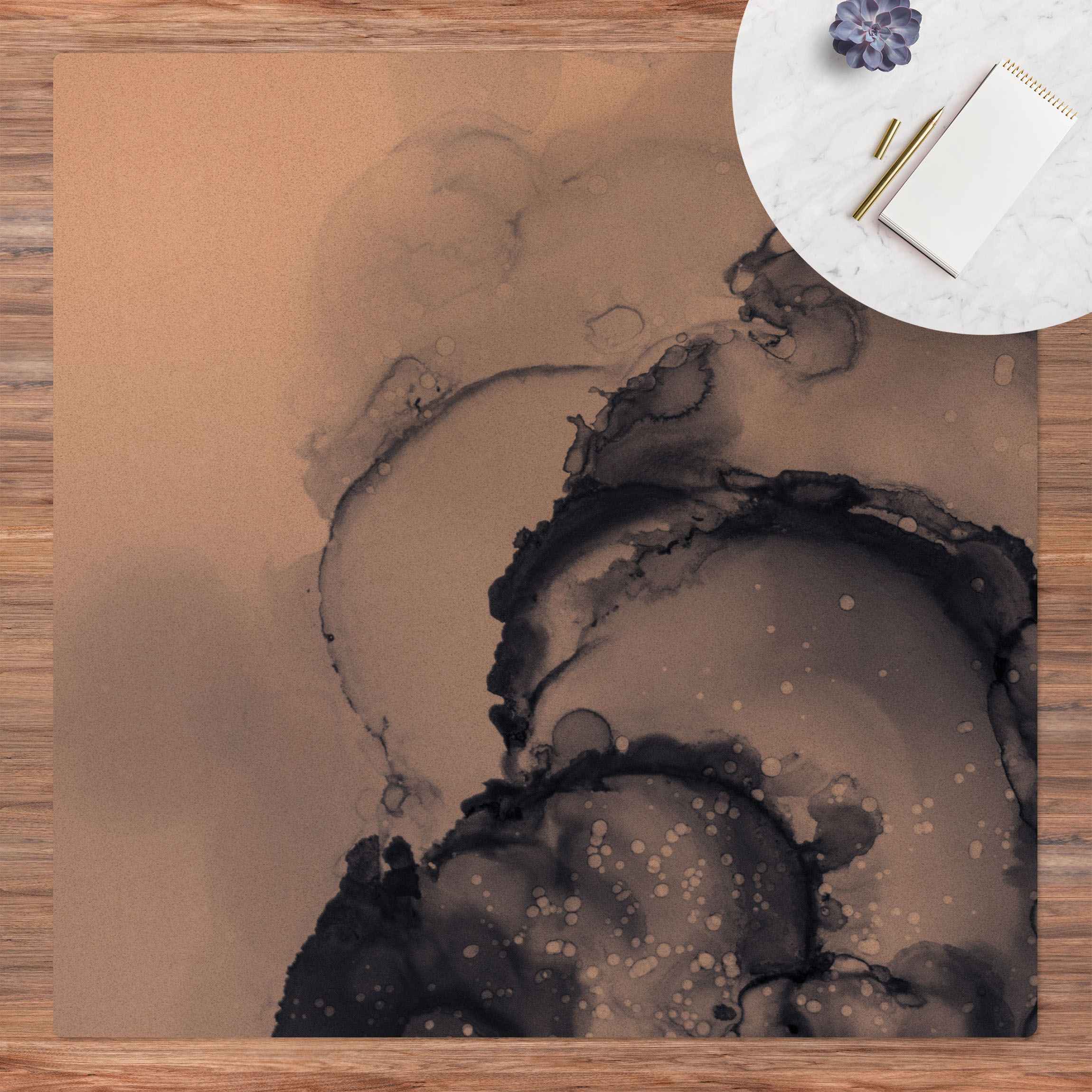 Kork-Teppich Spiel der Farben Blaue Tusche