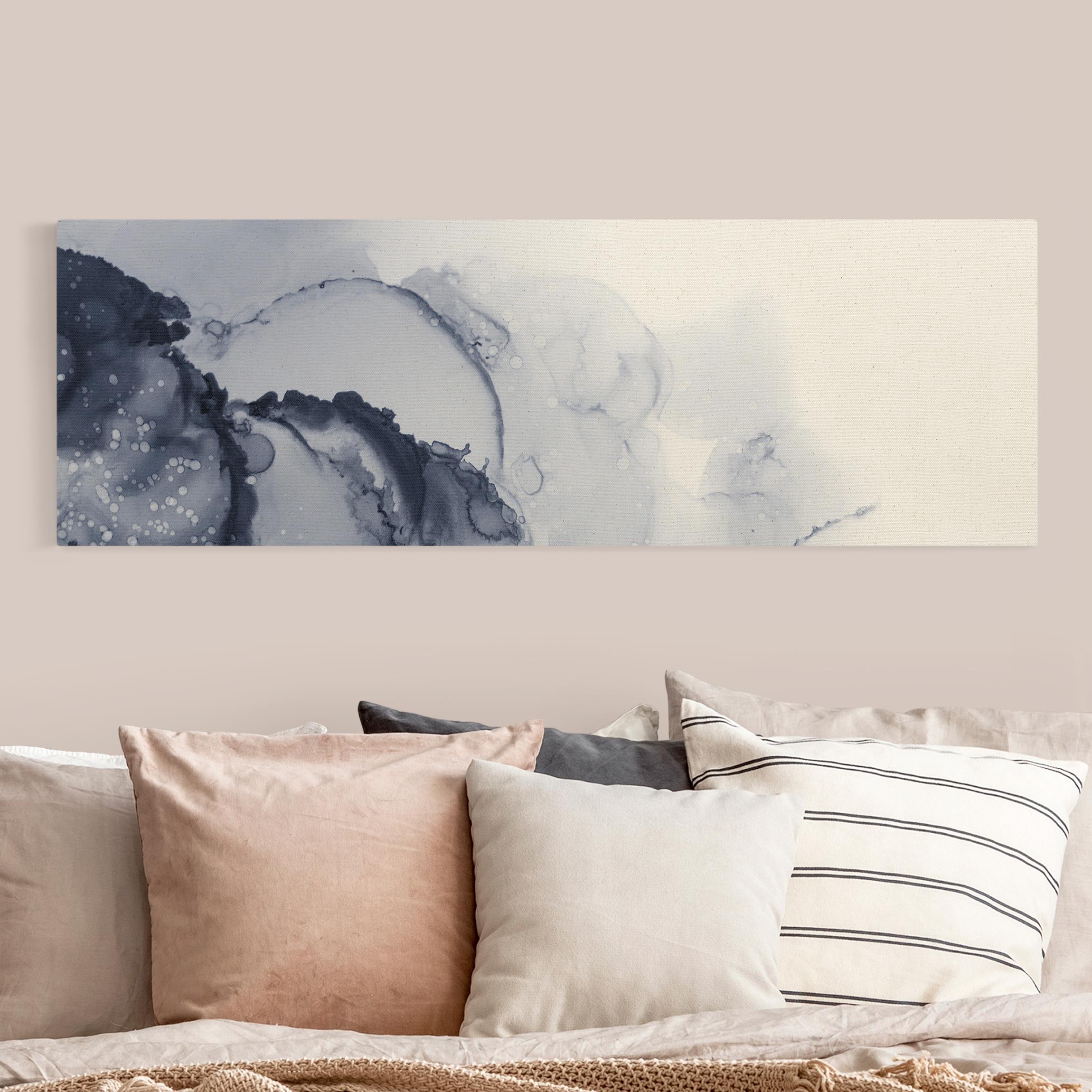 Leinwandbild auf Naturcanvas Spiel der Farben Blaue Tusche