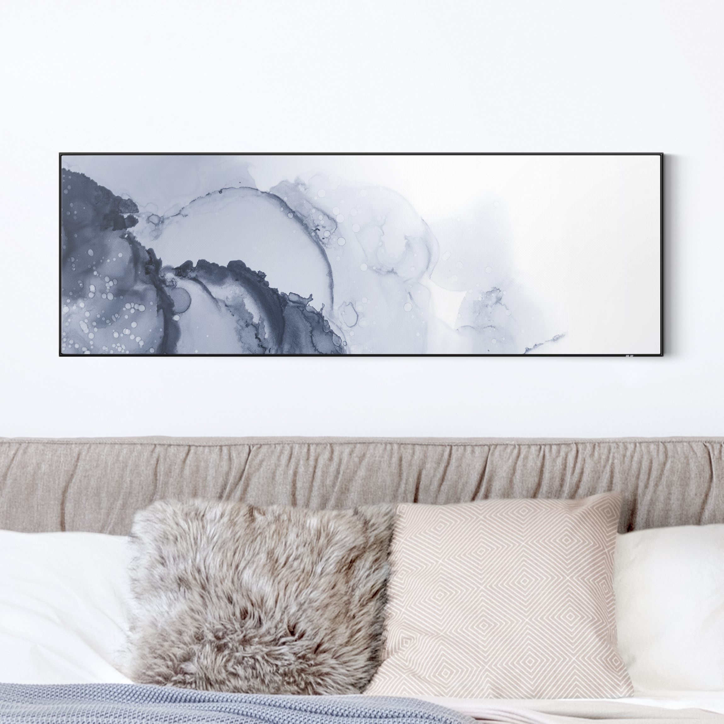 Wechselbild Spiel der Farben Blaue Tusche