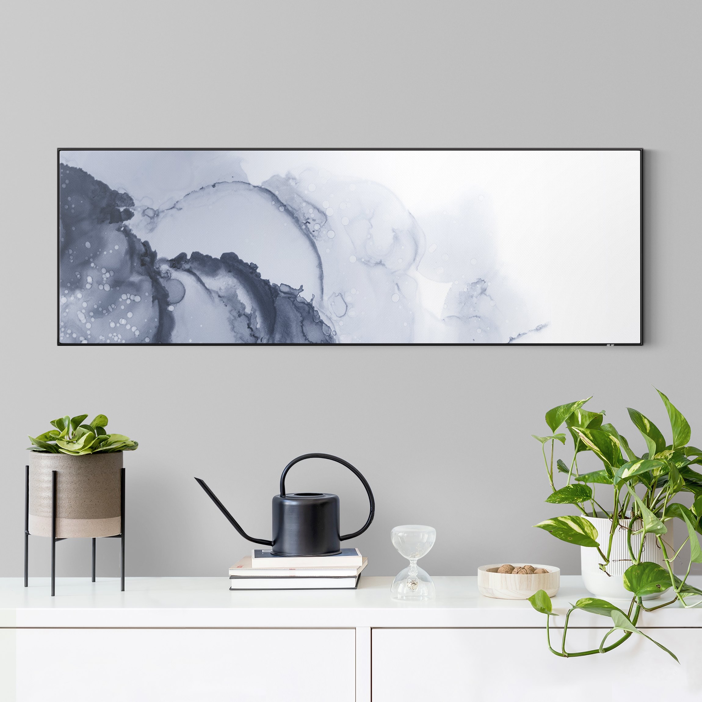 Wechselbild Spiel der Farben Blaue Tusche