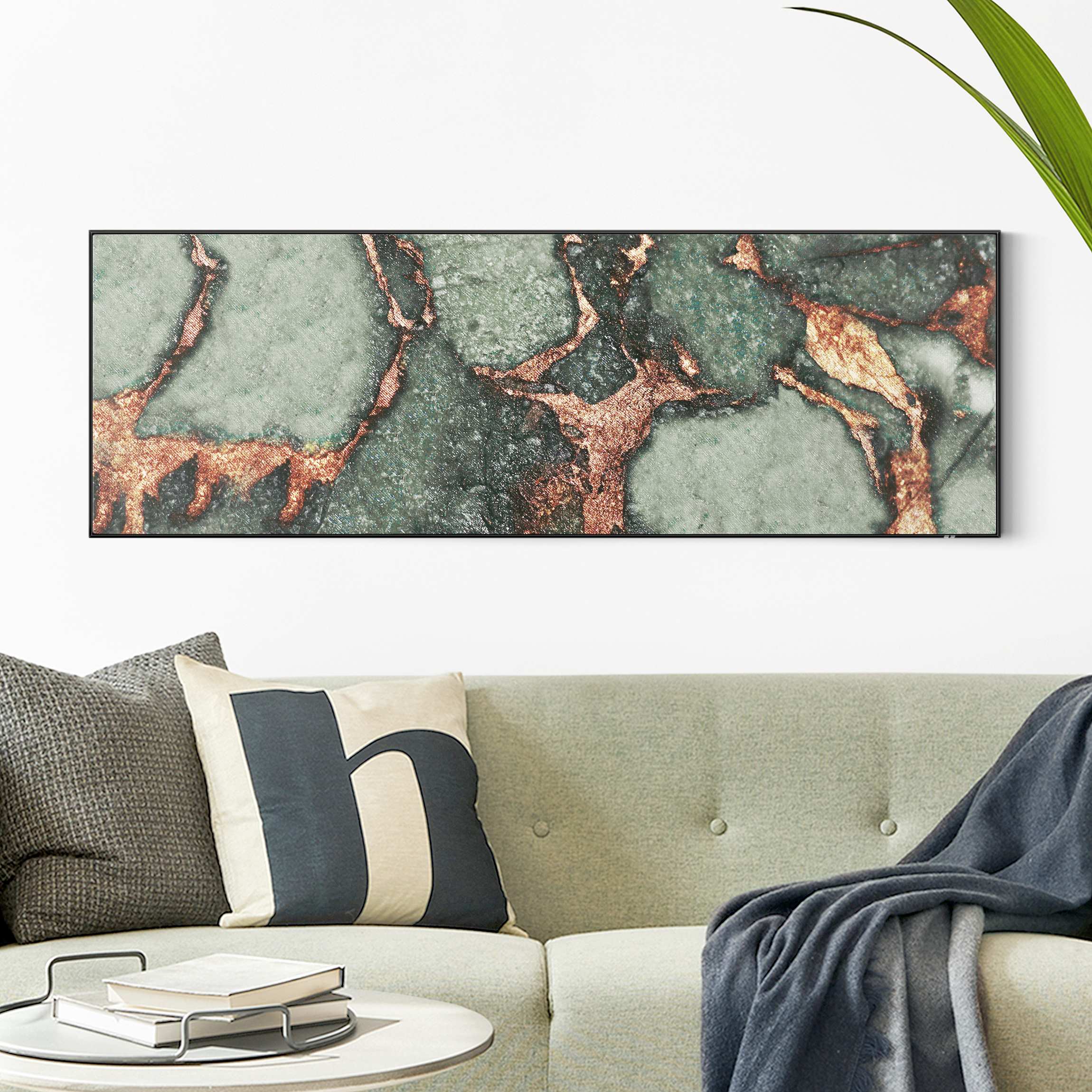 Wechselbild Spiel der Farben Farngrün und Gold