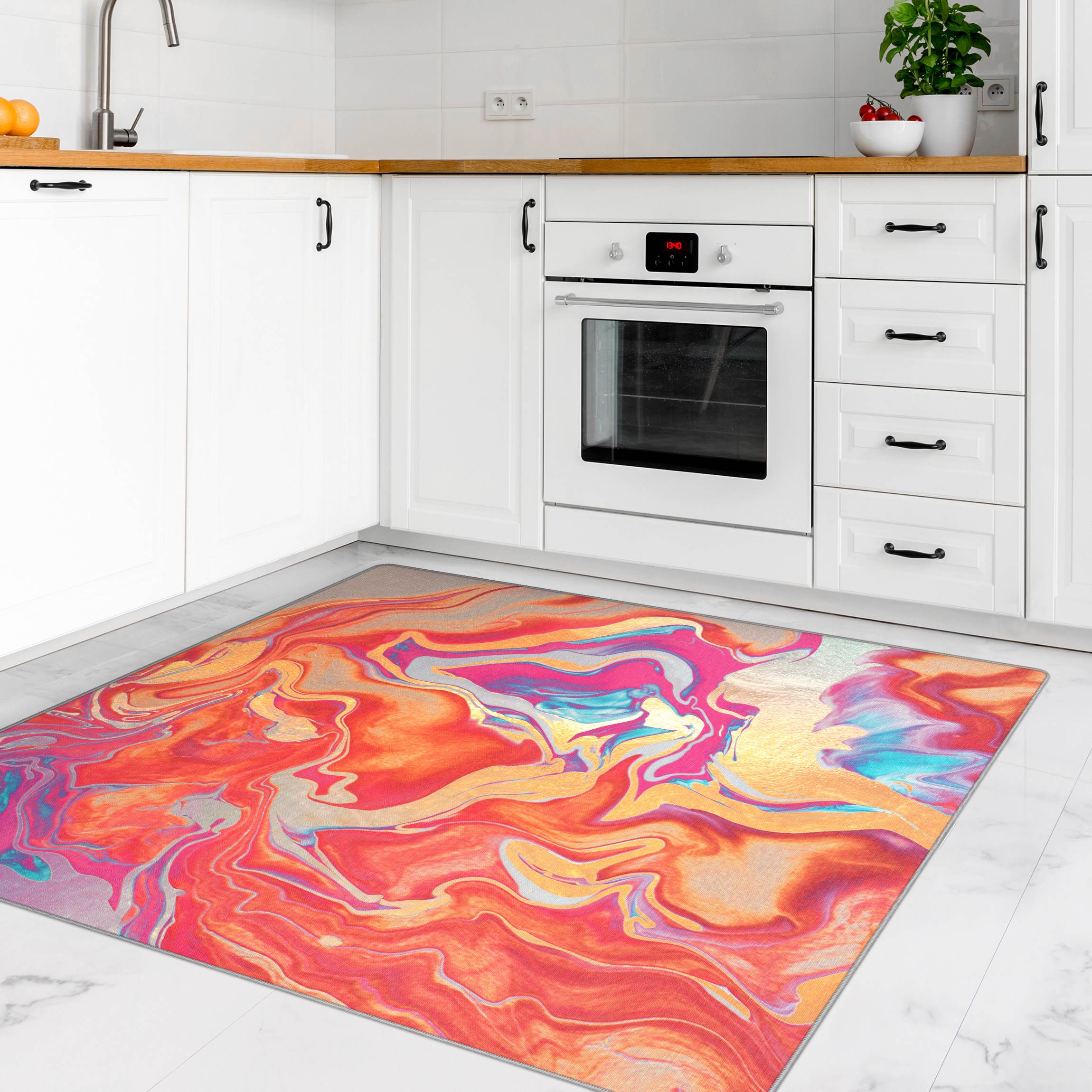 Teppich Spiel der Farben Goldenes Feuer