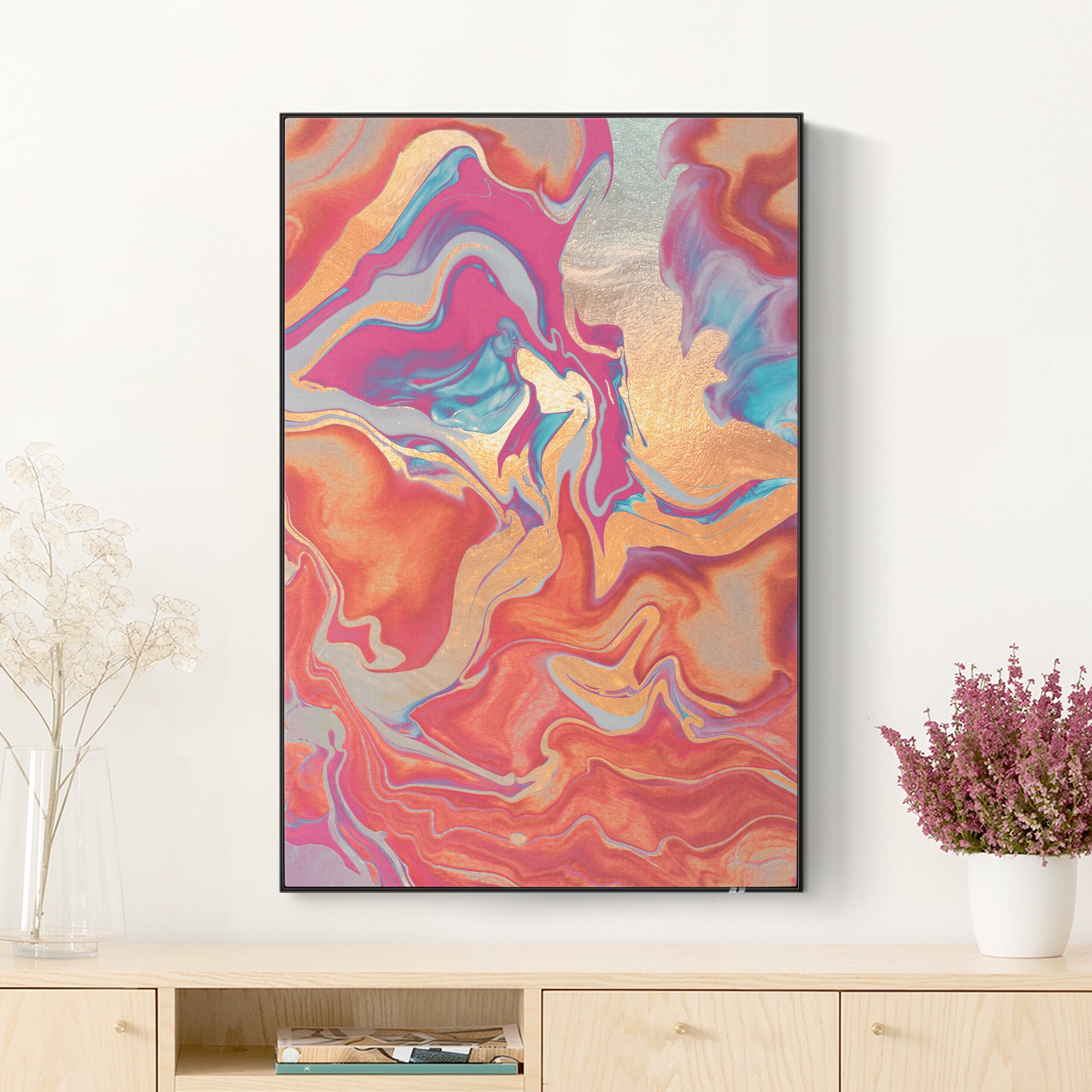 Akustik-Wechselbild Spiel der Farben Goldenes Feuer