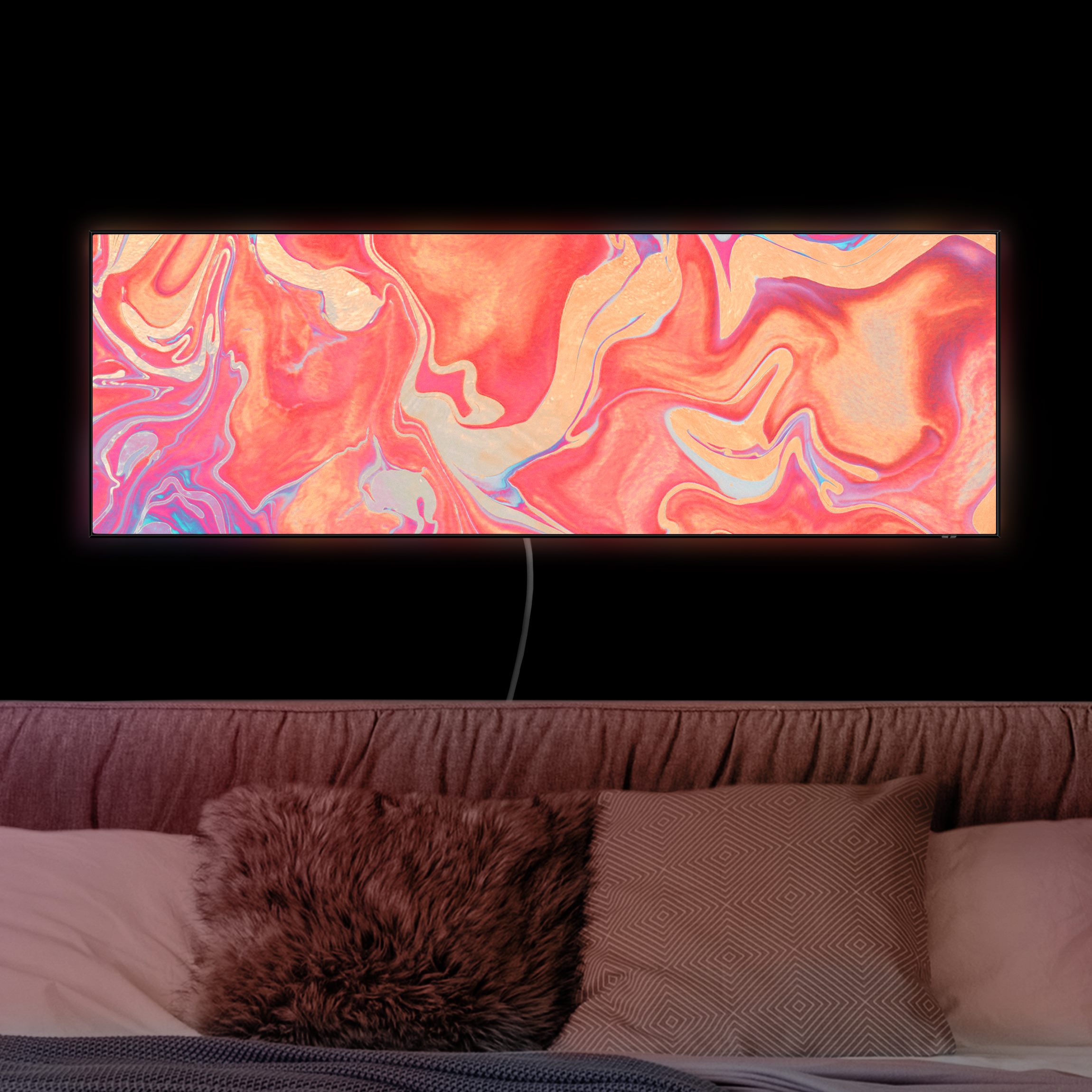 LED-Wechselbild Spiel der Farben Goldenes Feuer