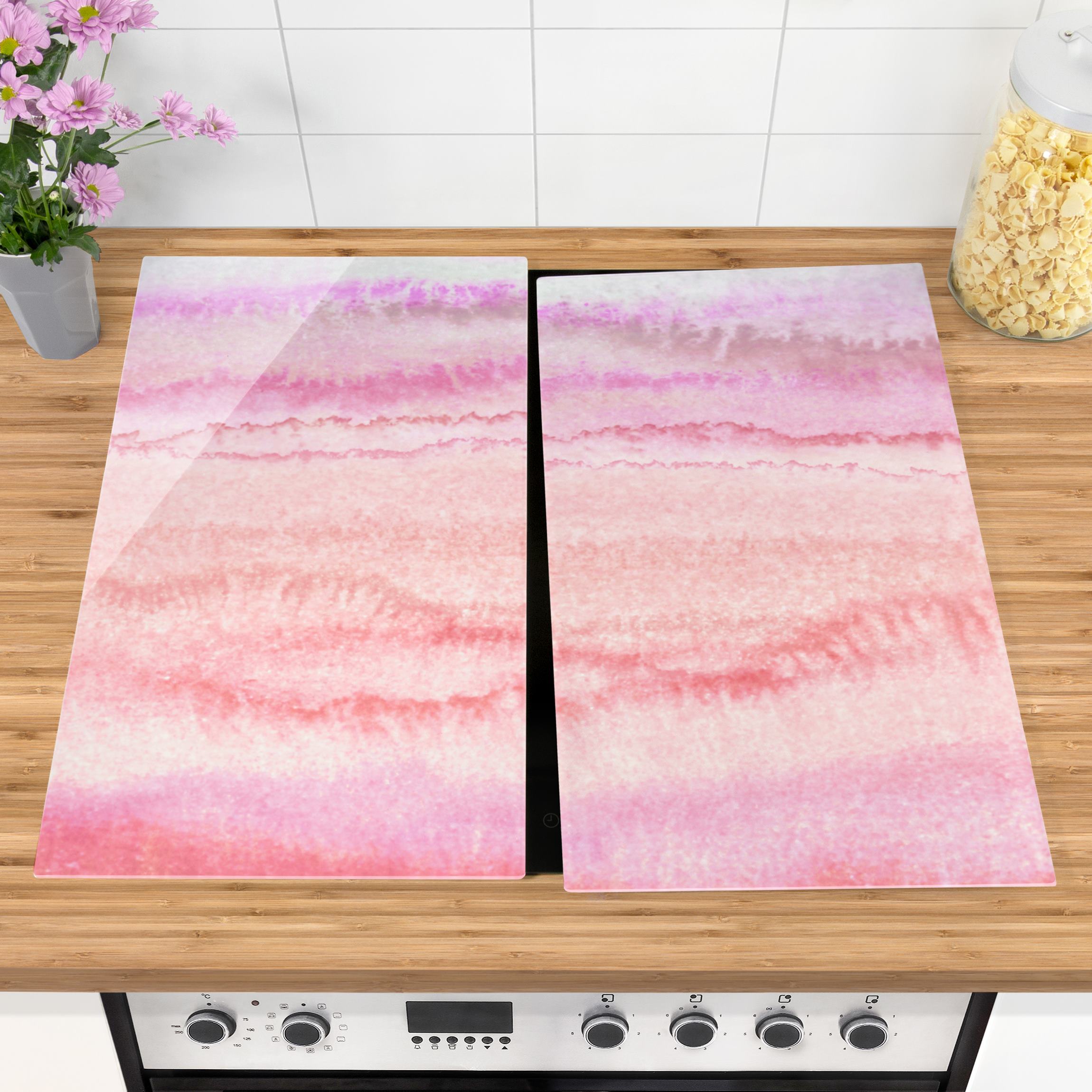 Herdabdeckplatte Spiel der Farben in Pink