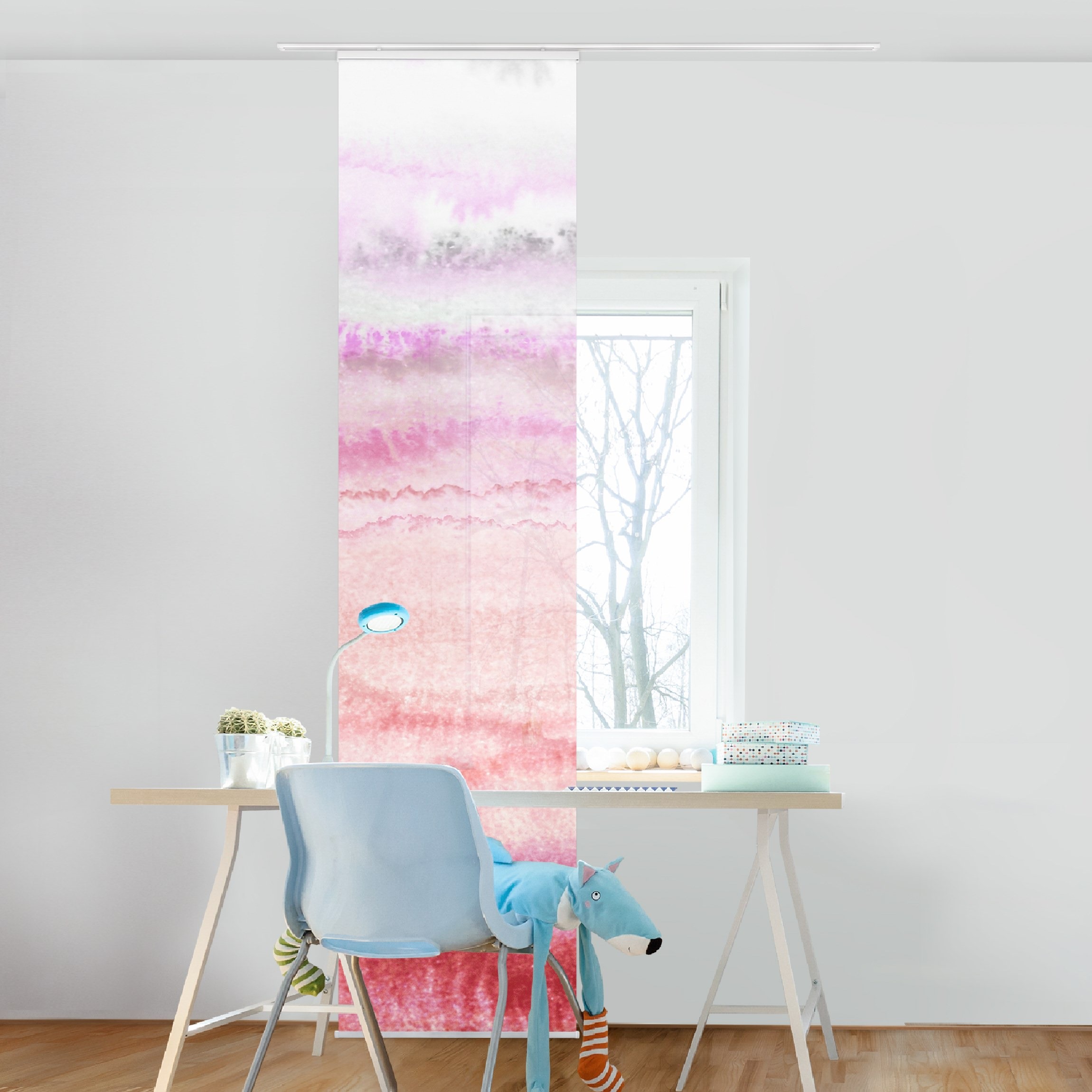 Schiebegardine Spiel der Farben in Pink