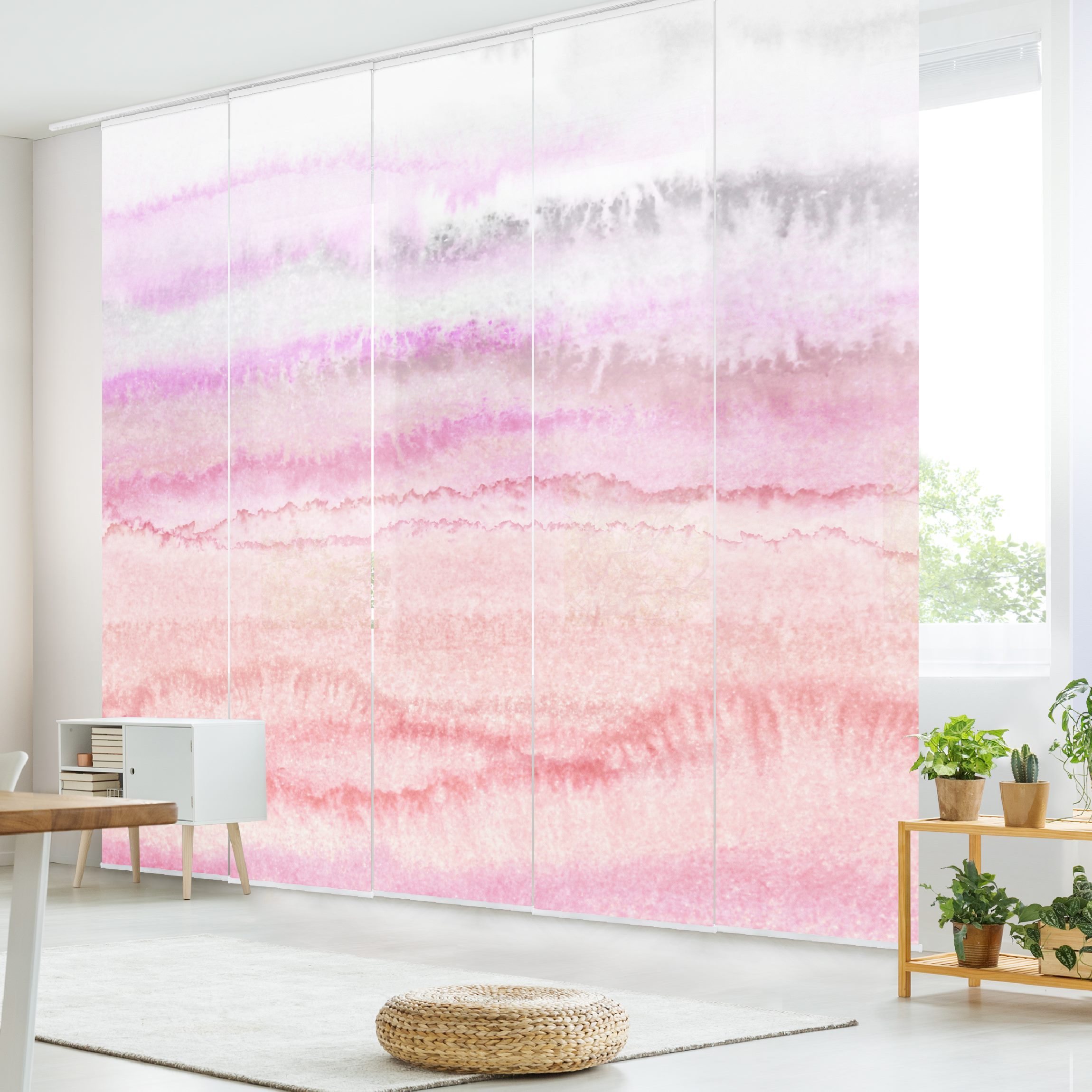 Schiebegardine Spiel der Farben in Pink