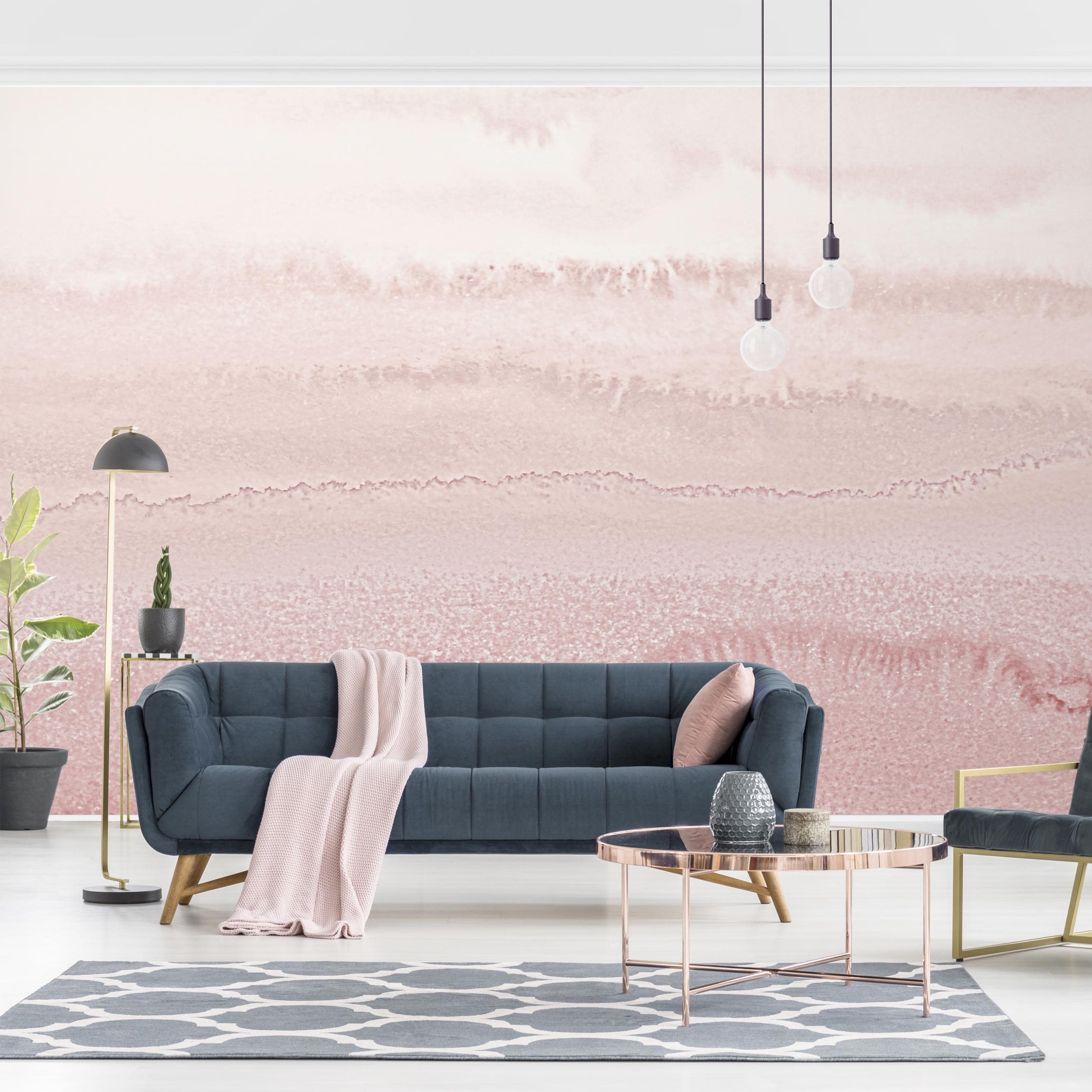 Mustertapete Spiel der Farben in Rosa