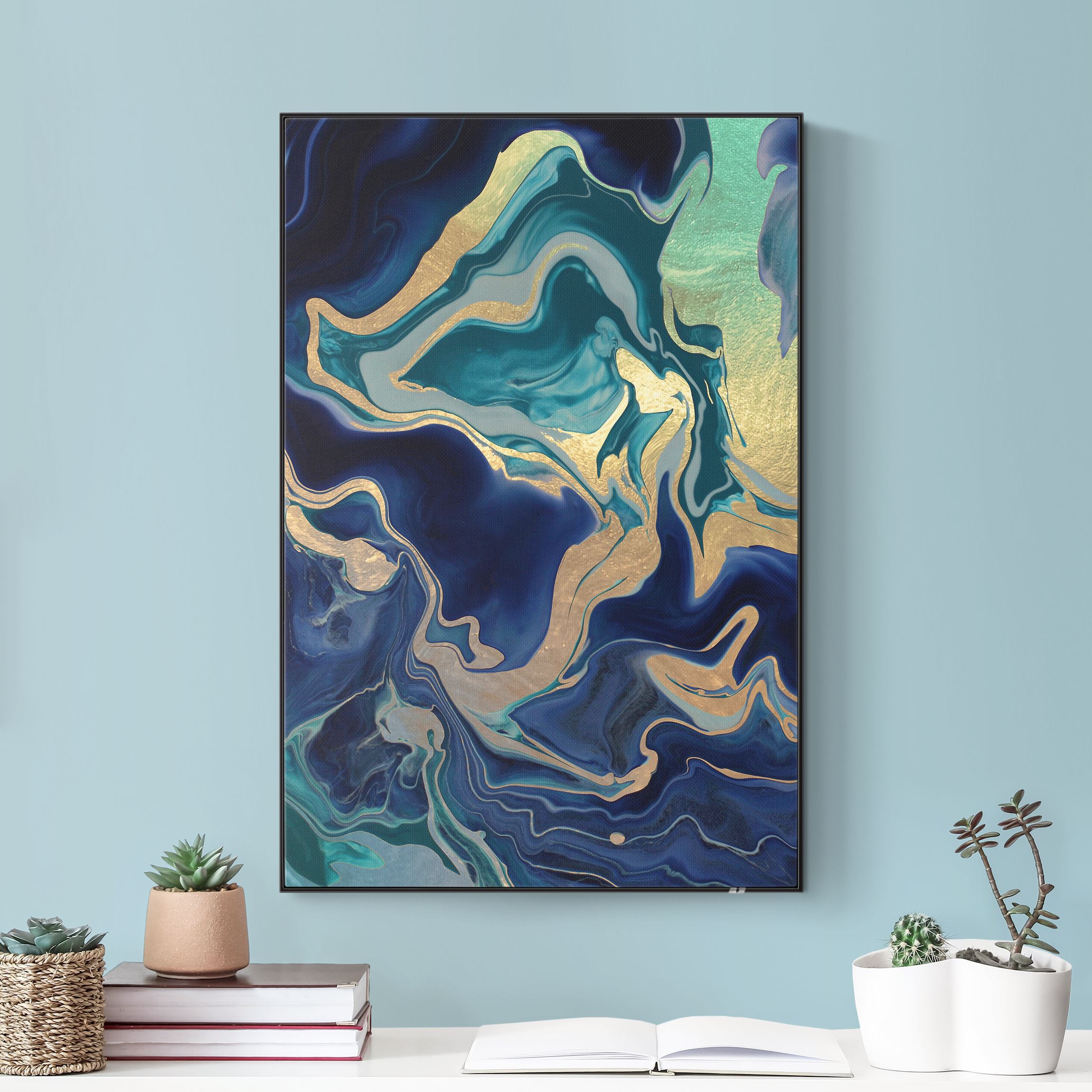 Akustik-Wechselbild Spiel der Farben Indigo Feuer