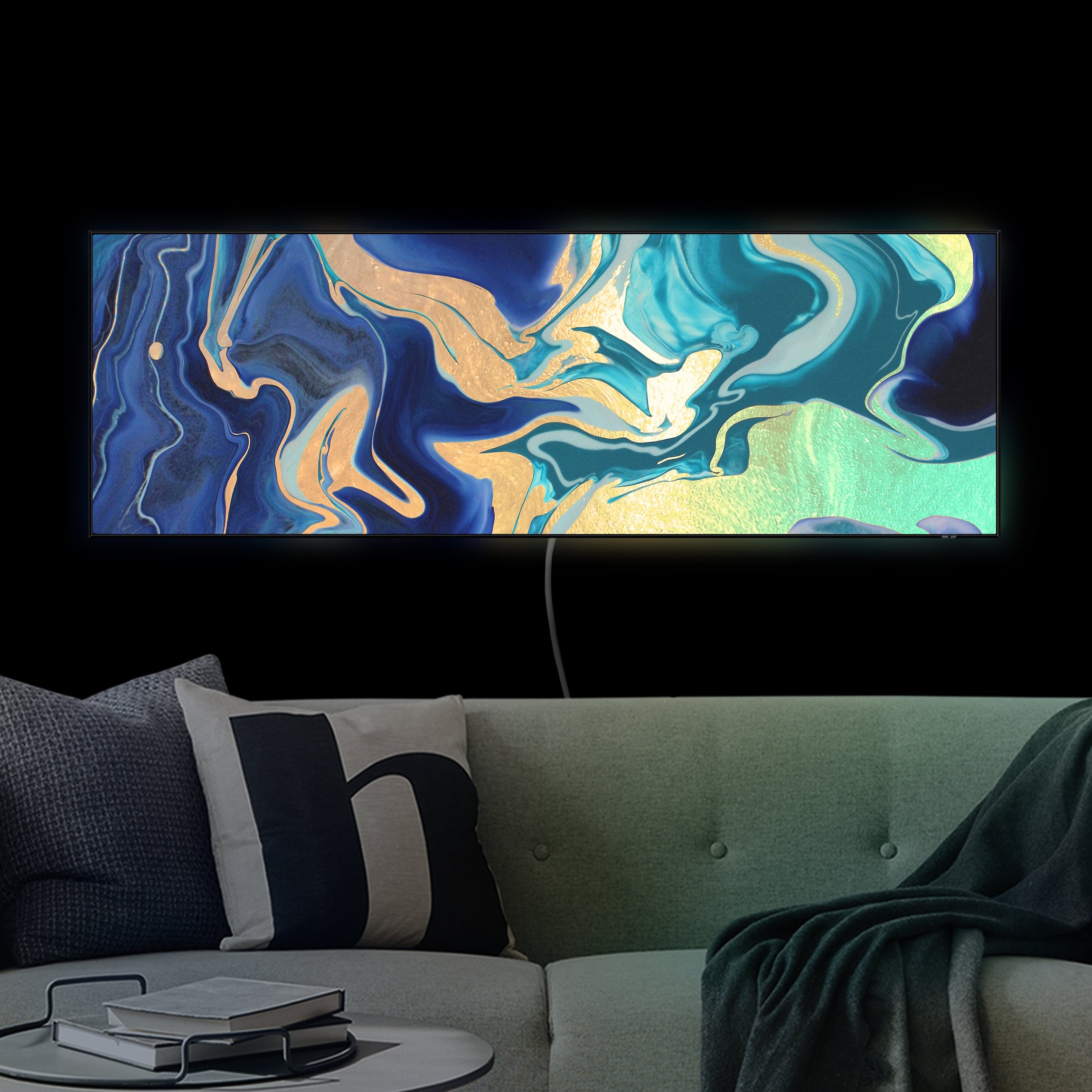 LED-Wechselbild Spiel der Farben Indigo Feuer