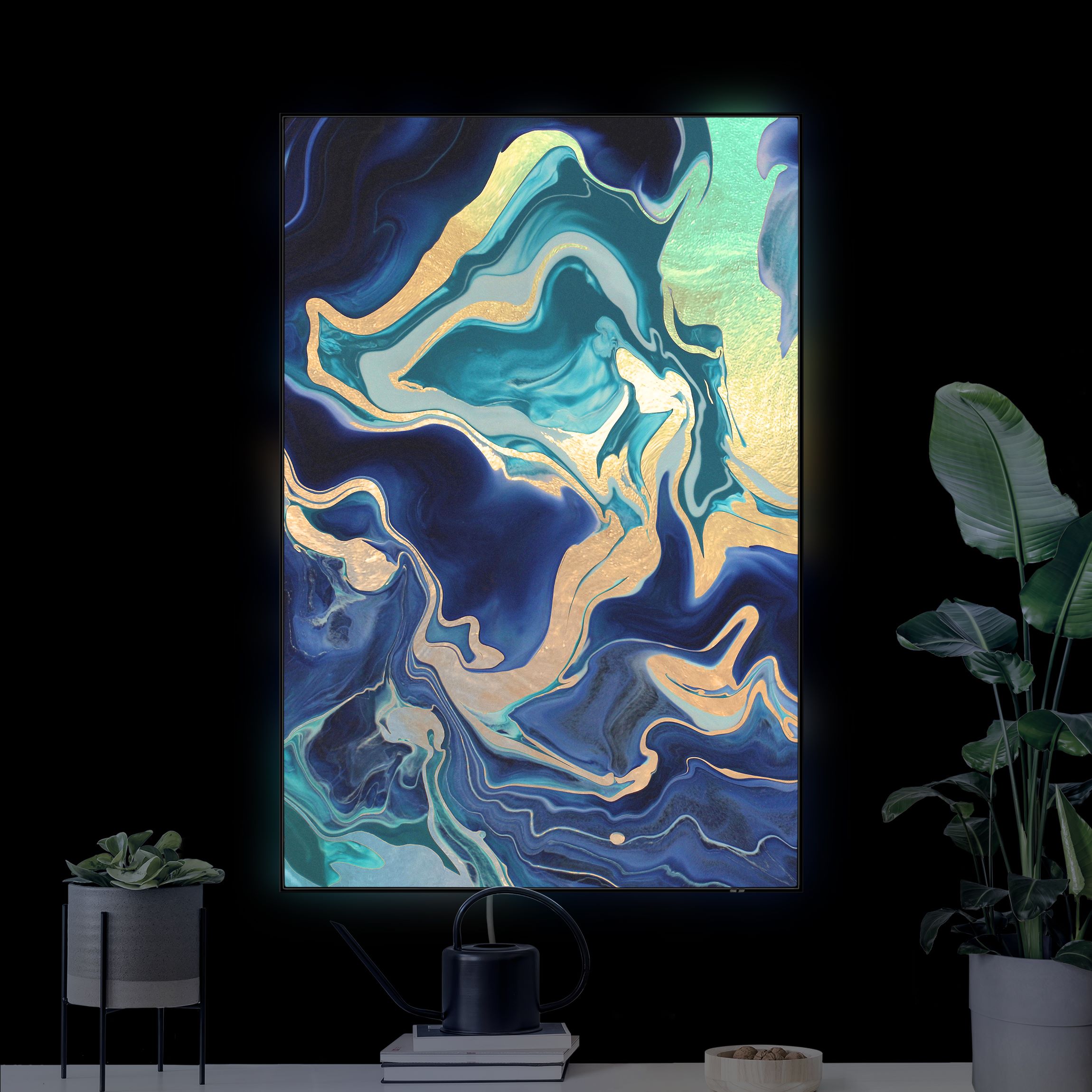 LED-Wechselbild Spiel der Farben Indigo Feuer