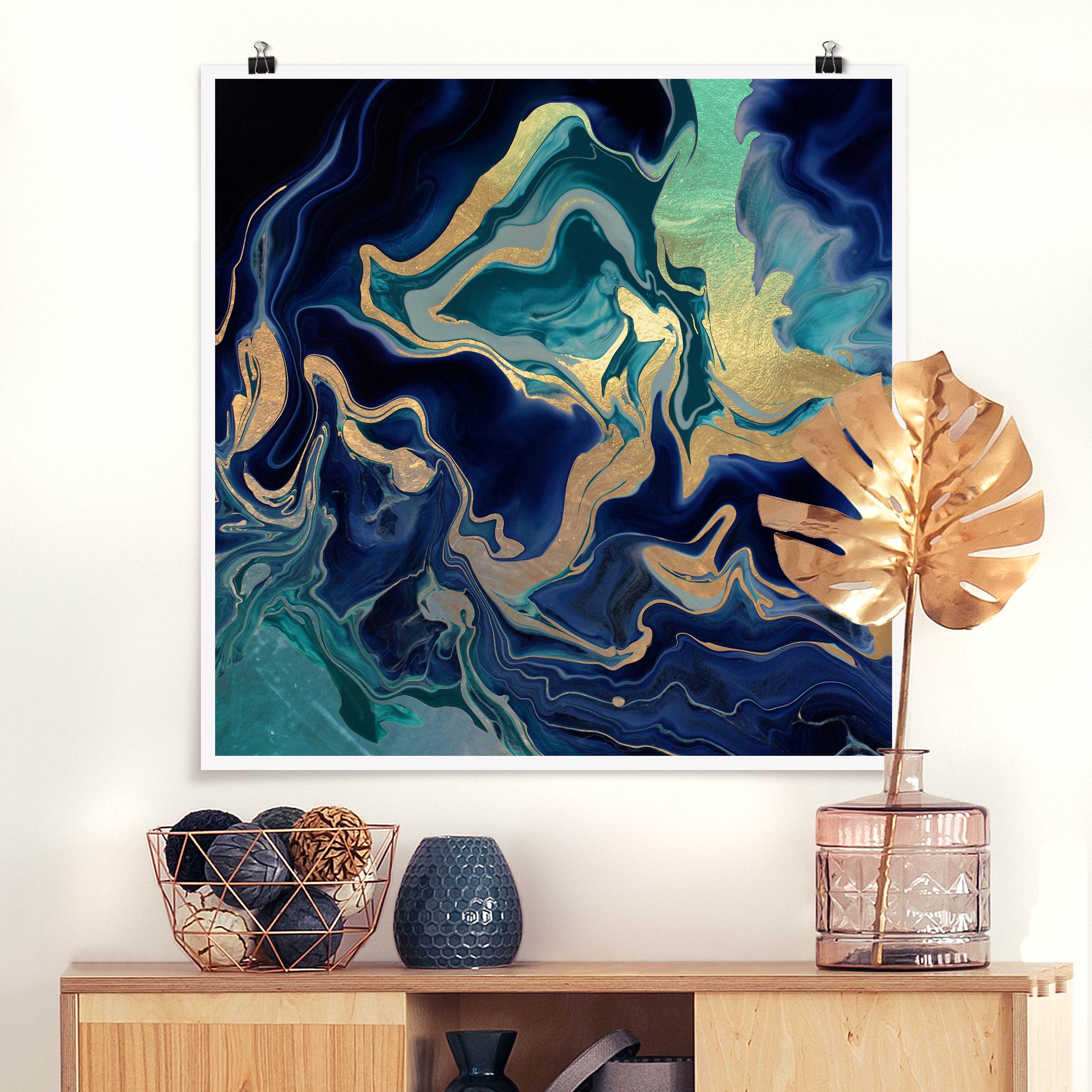 Poster Spiel der Farben Indigo Feuer