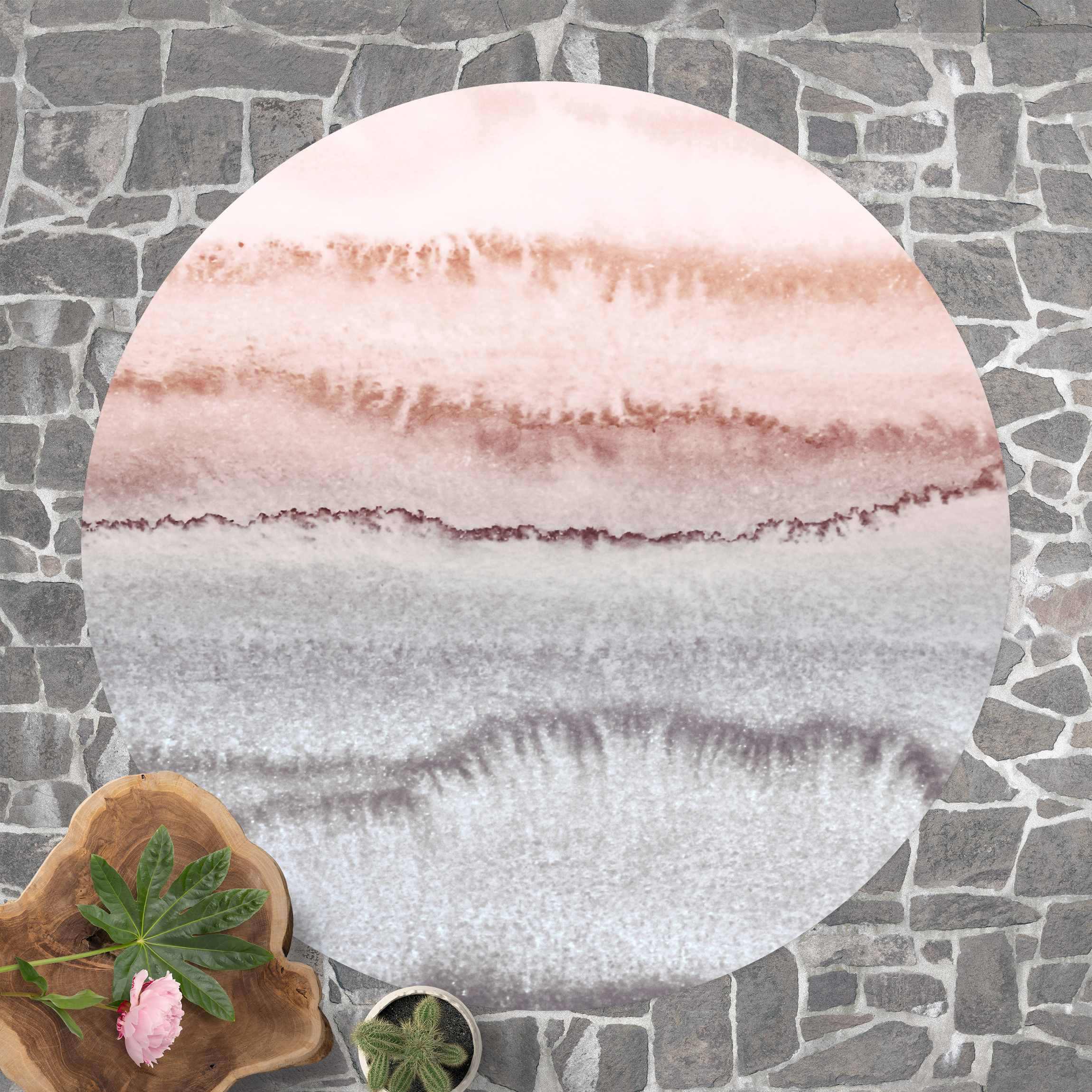 Runder Vinyl-Teppich Spiel der Farben Meeresrauschen im Nebel
