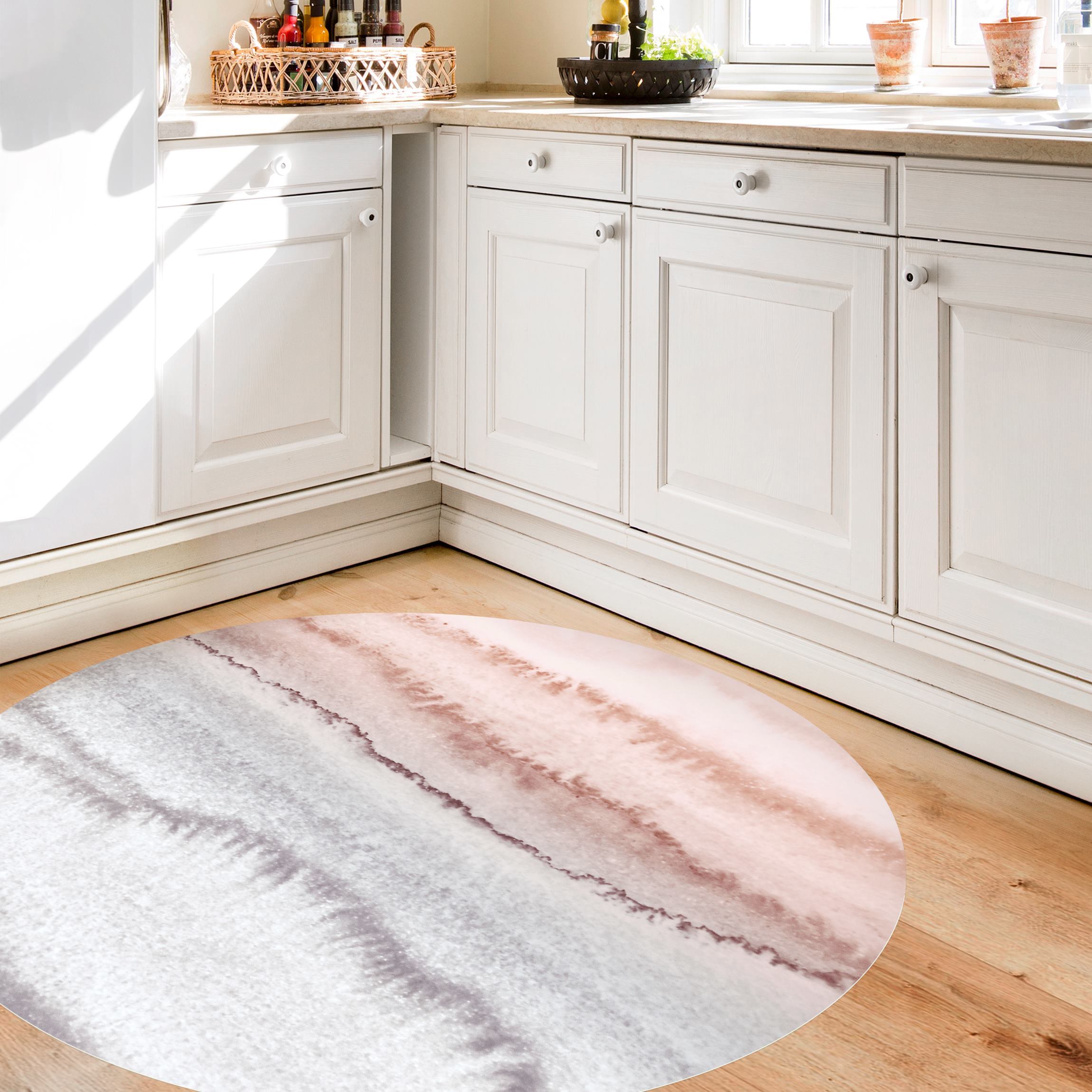 Runder Vinyl-Teppich Spiel der Farben Meeresrauschen im Nebel