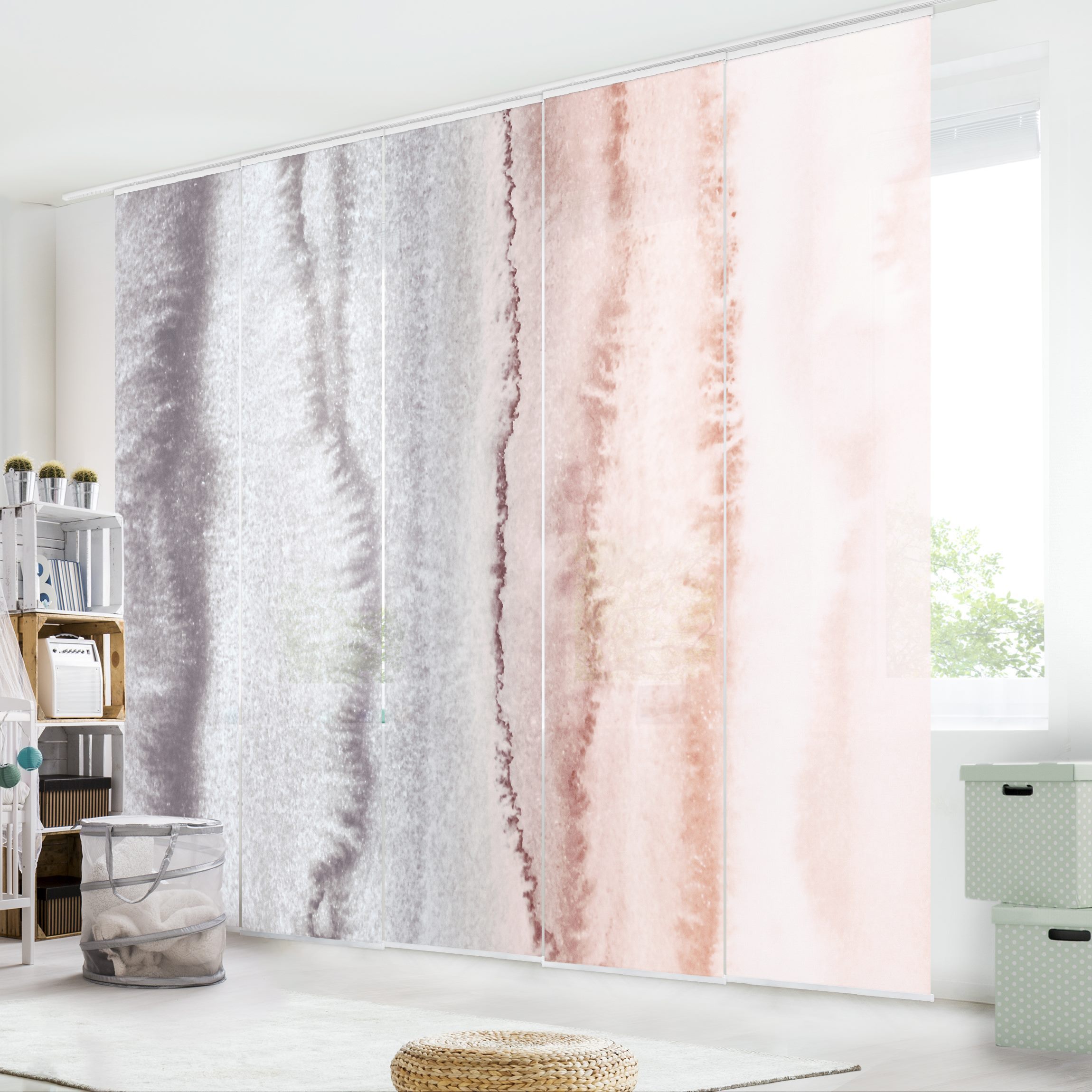 Schiebegardine Spiel der Farben Meeresrauschen im Nebel