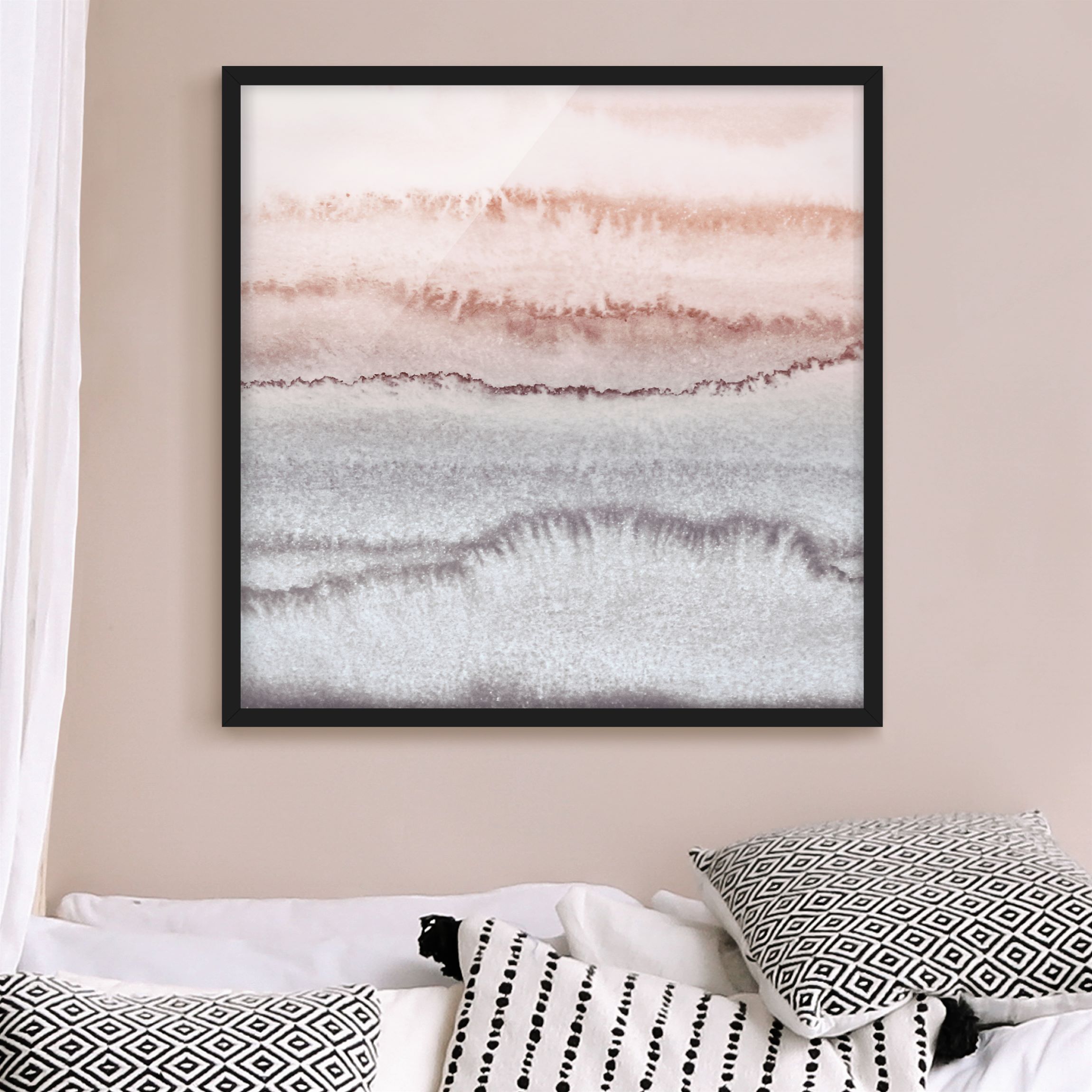 Bild mit Rahmen Spiel der Farben Meeresrauschen im Nebel