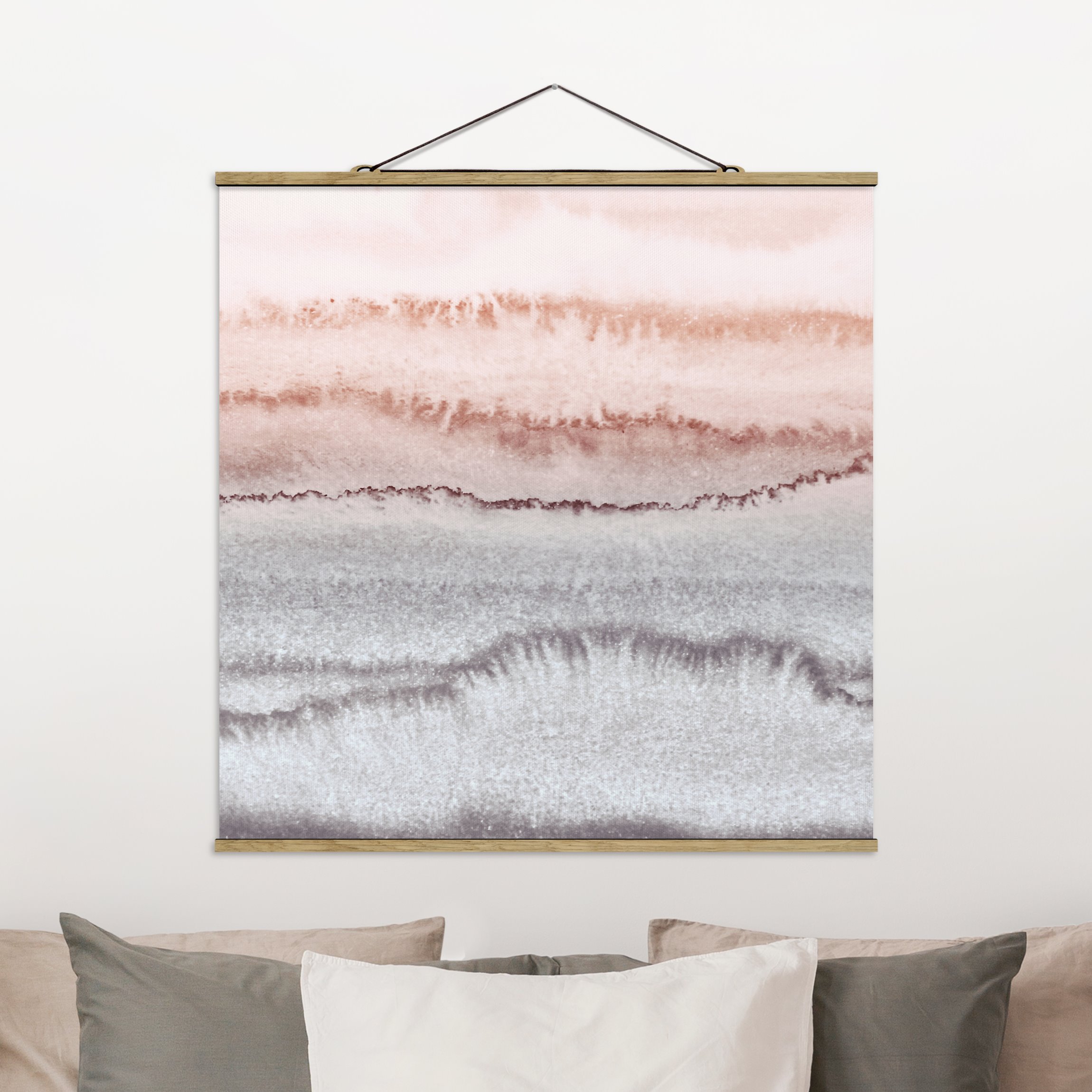 Stoffbild Spiel der Farben Meeresrauschen im Nebel