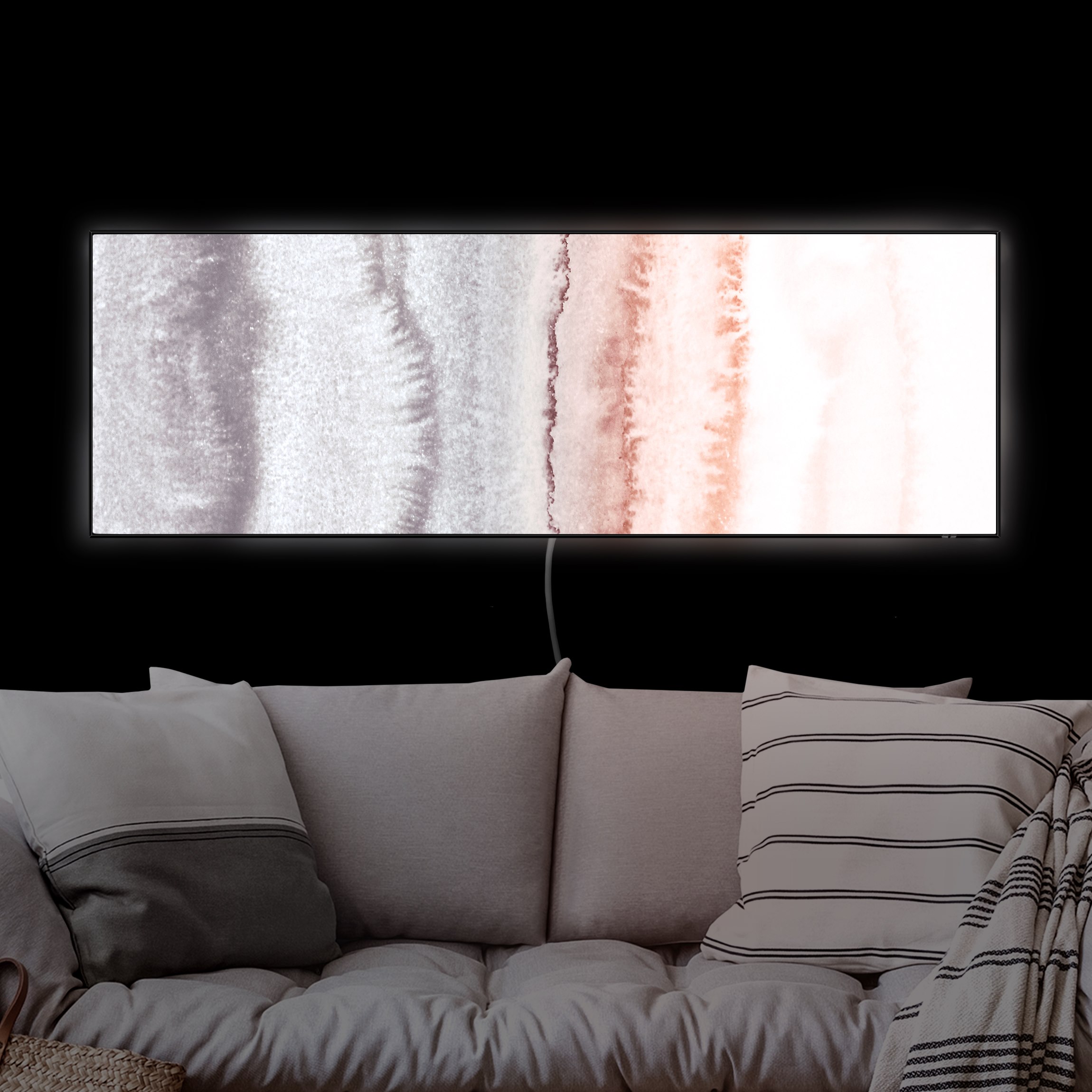 LED-Wechselbild Spiel der Farben Meeresrauschen im Nebel