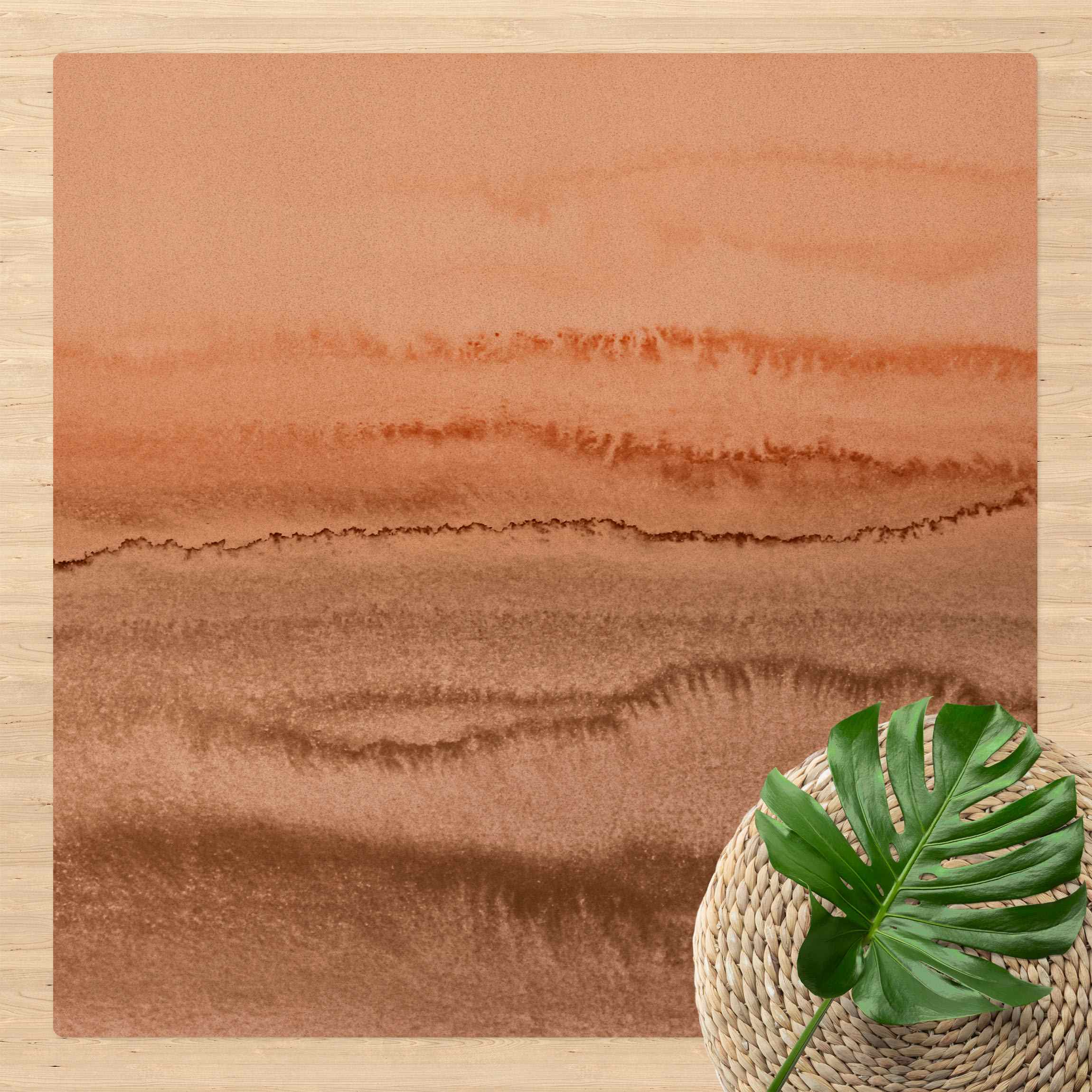 Kork-Teppich Spiel der Farben Meeresrauschen in Sepia