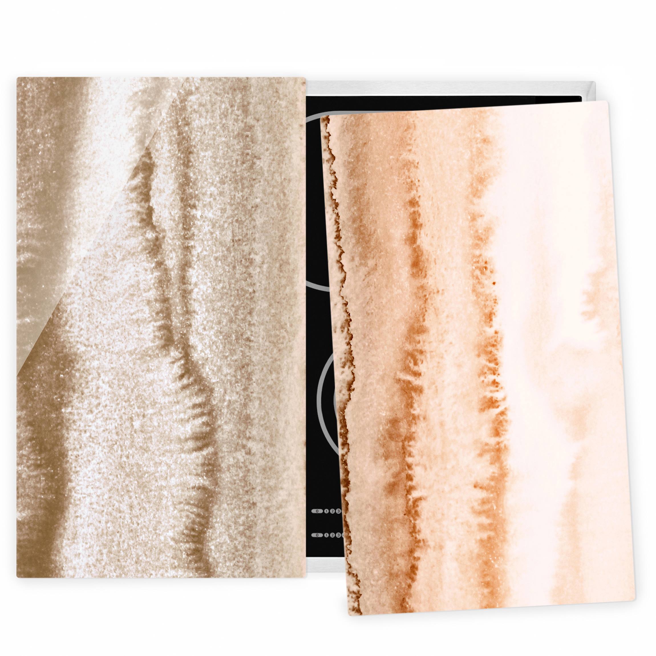 Herdabdeckplatte Spiel der Farben Meeresrauschen in Sepia