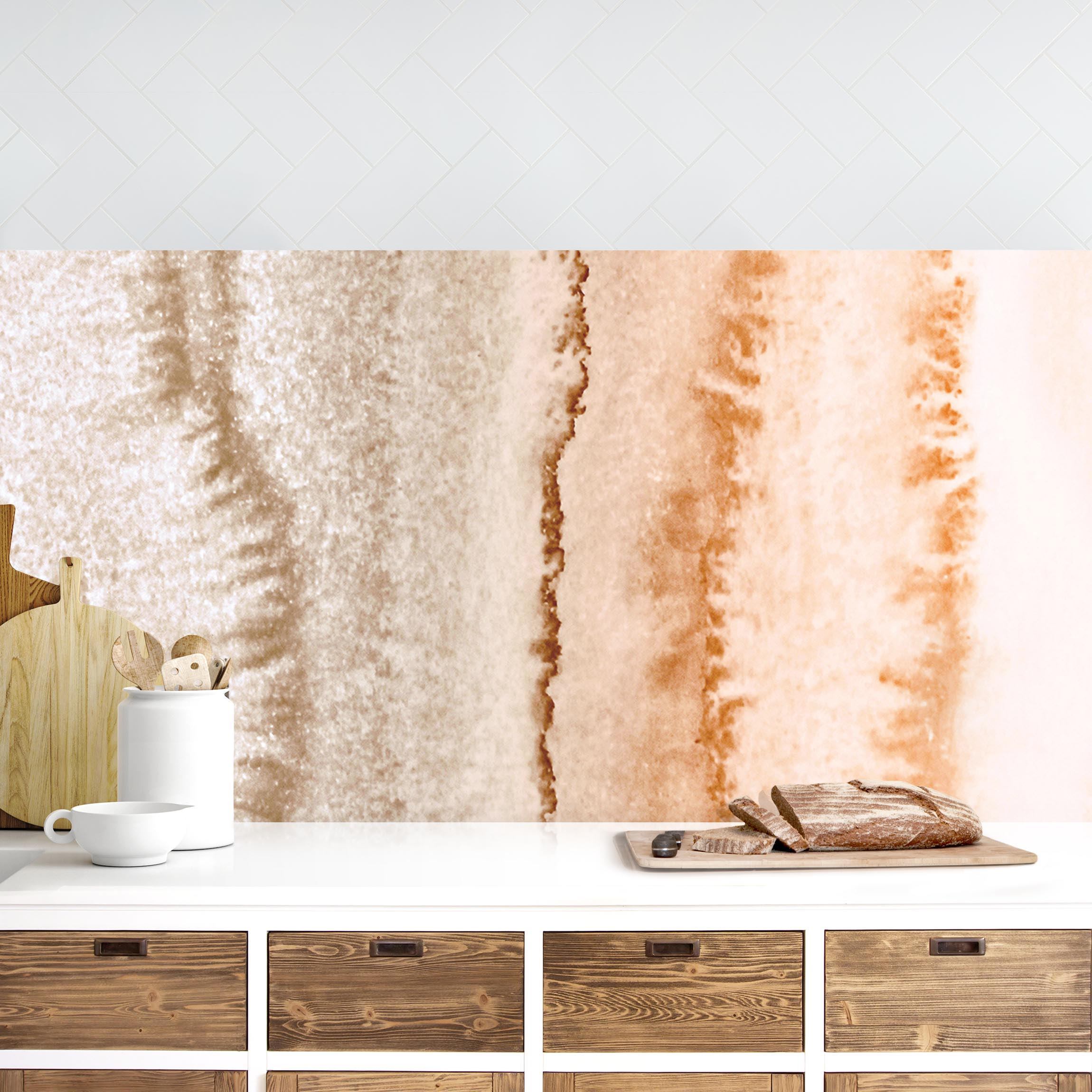 Küchenrückwand Spiel der Farben Meeresrauschen in Sepia