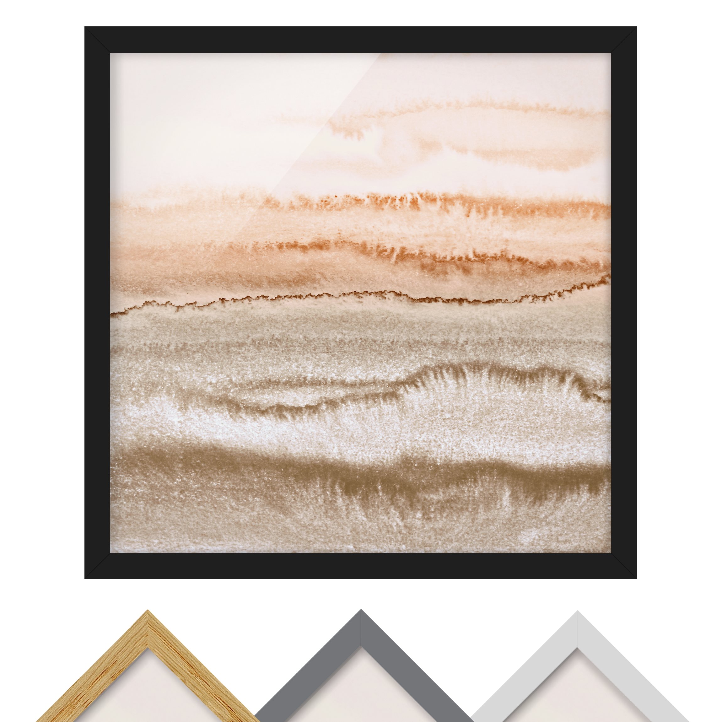 Bild mit Rahmen Spiel der Farben Meeresrauschen in Sepia